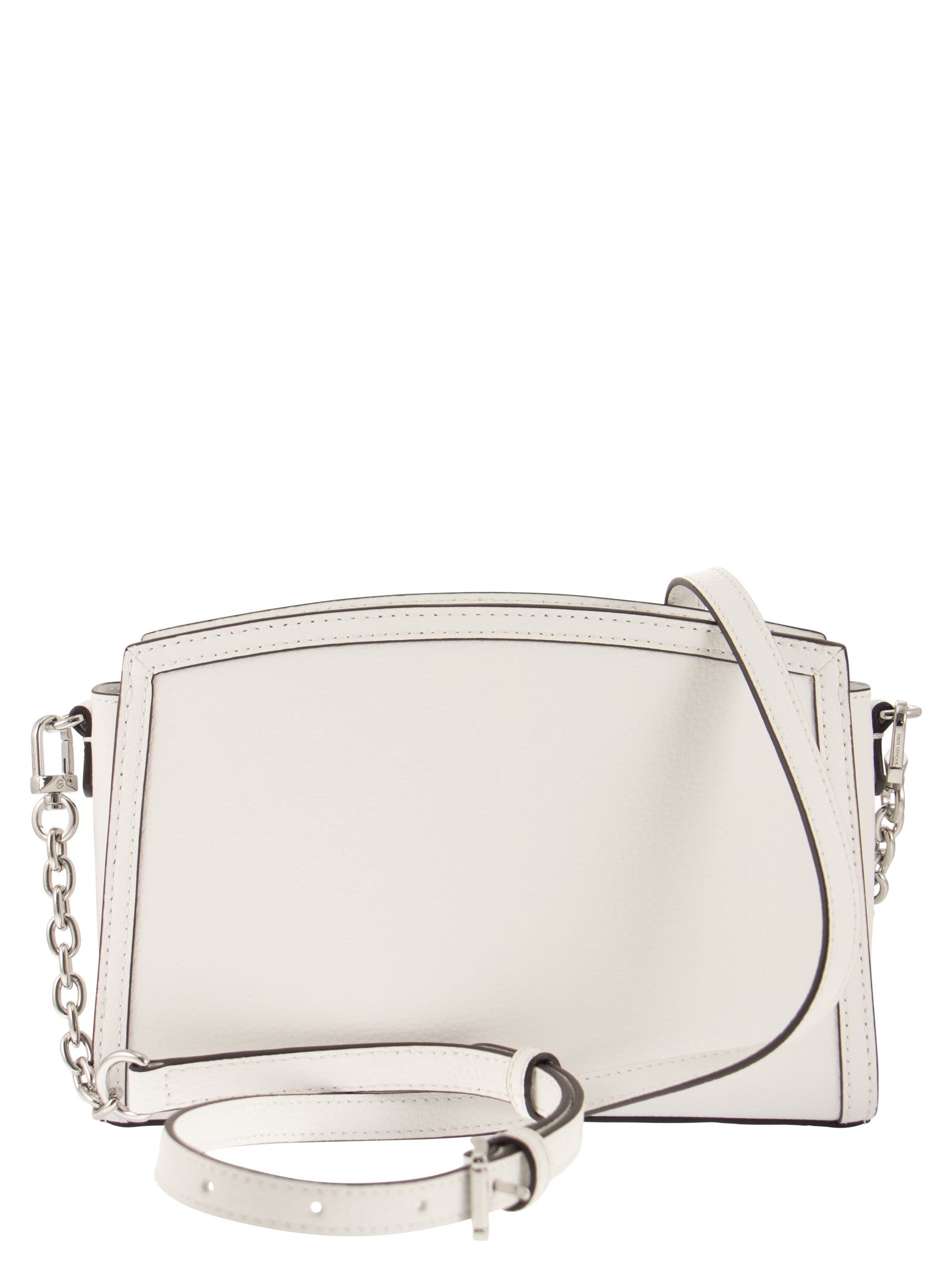 Shop Michael Kors Chantal - Shoulder Bag With Logo In White