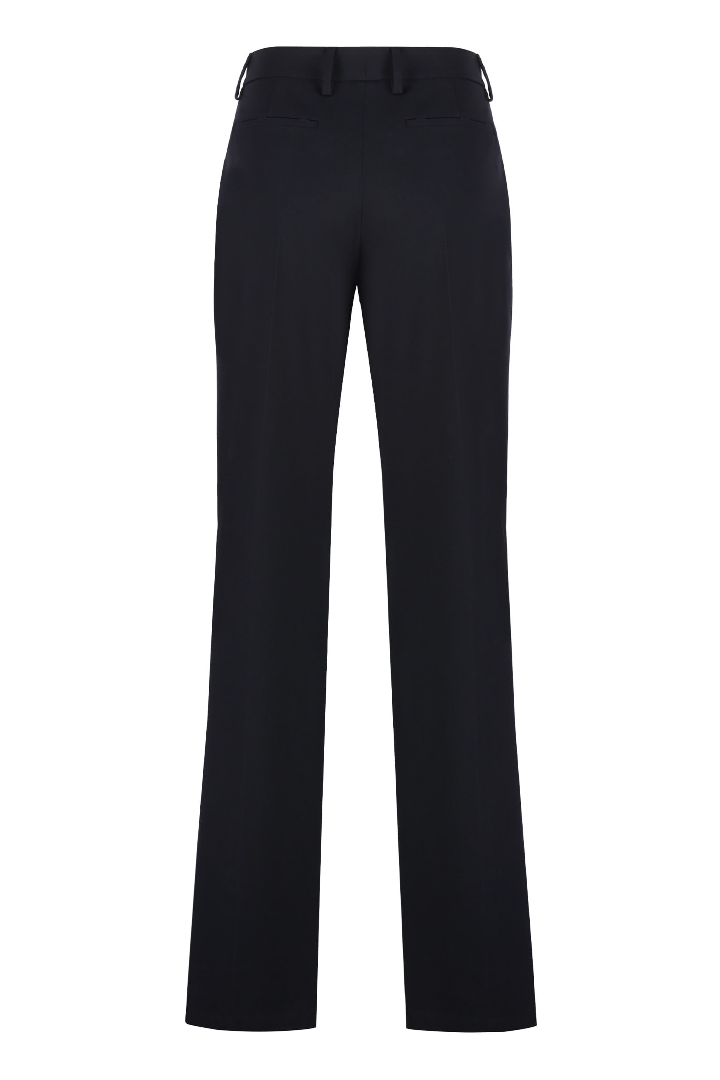 Shop Prada Wool Gabardine Trousers In Blue