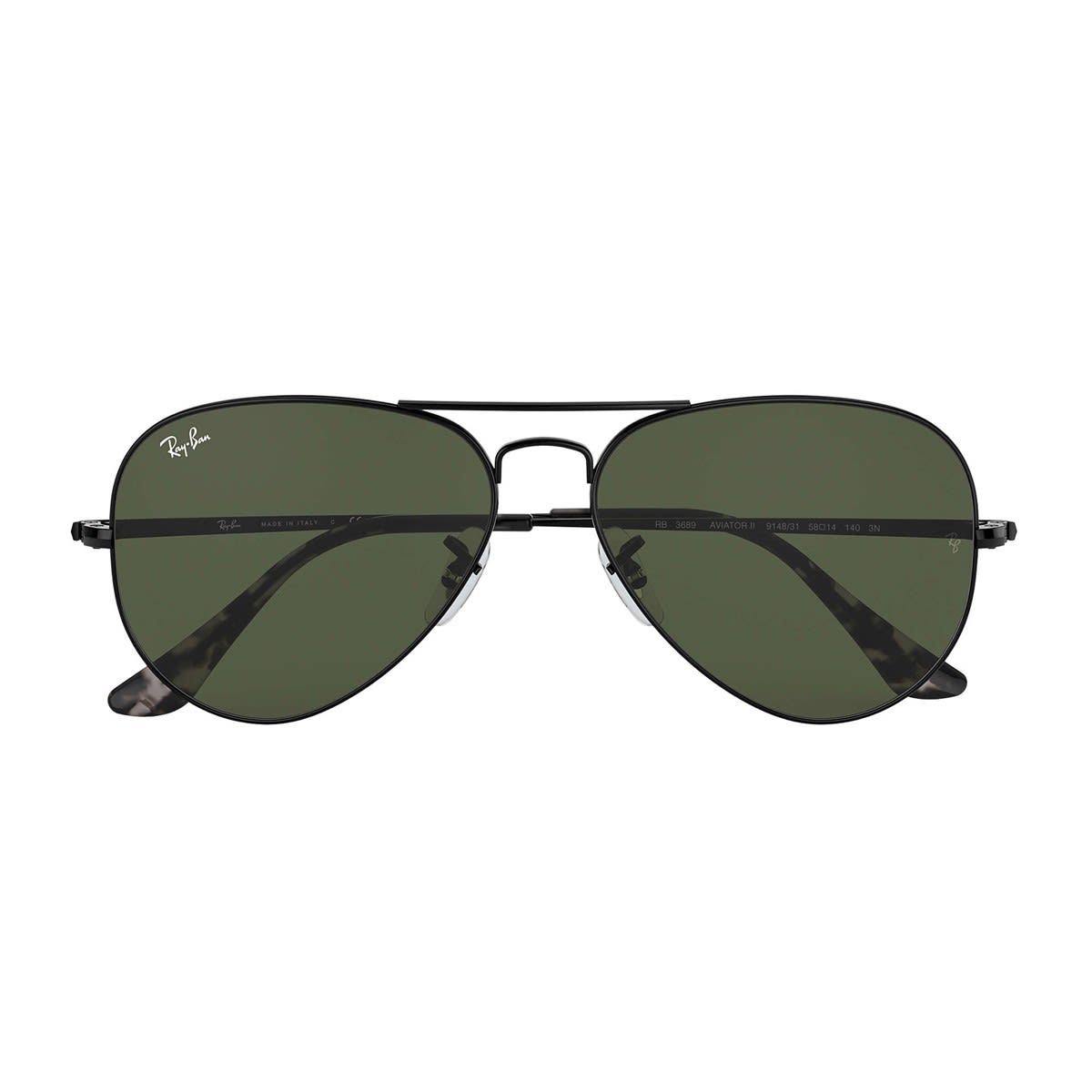 Shop Ray Ban Aviator Metal Ii Rb3689 Sunglasses In Nero