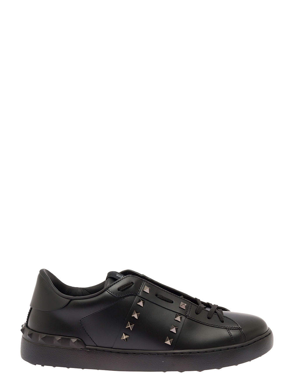 Valentino Garavani Rockstud Untitled Black Leather Sneakers Valentino Man