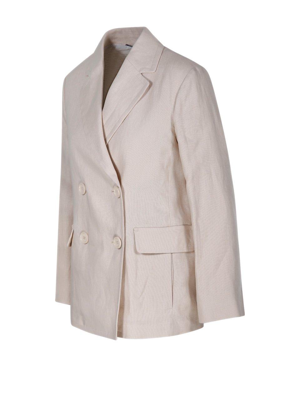 Shop 's Max Mara Double-breasted Long-sleeved Jacket In Beige
