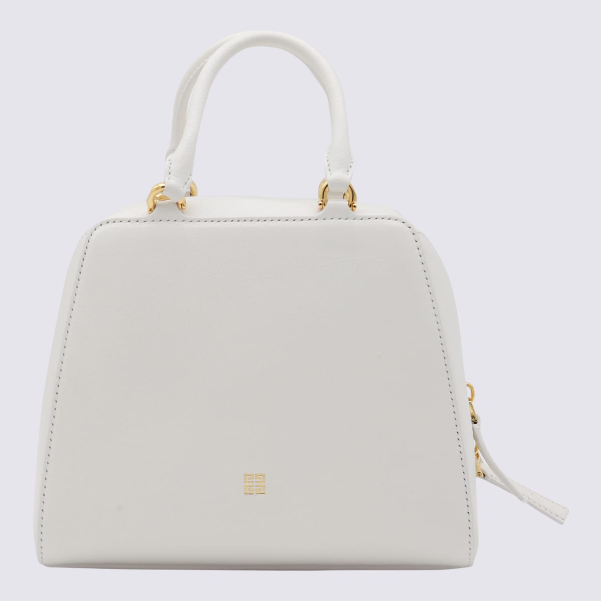 Shop Givenchy White Leather Antigona Cube Mini Top Handle Bag