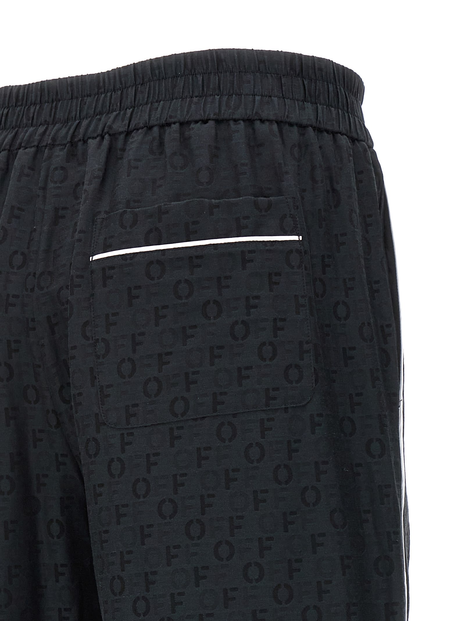 Shop Off-white Off Jacquard Pajama Pants In Black