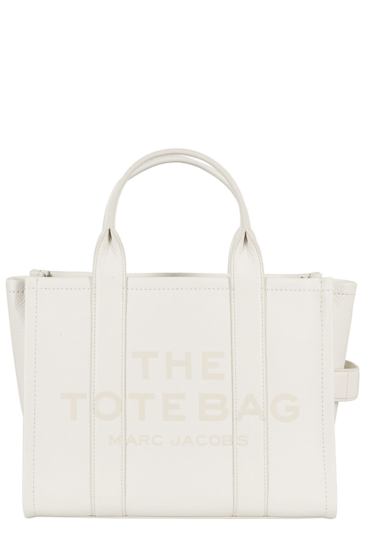 Shop Marc Jacobs The Medium Tote In Cotton Silver