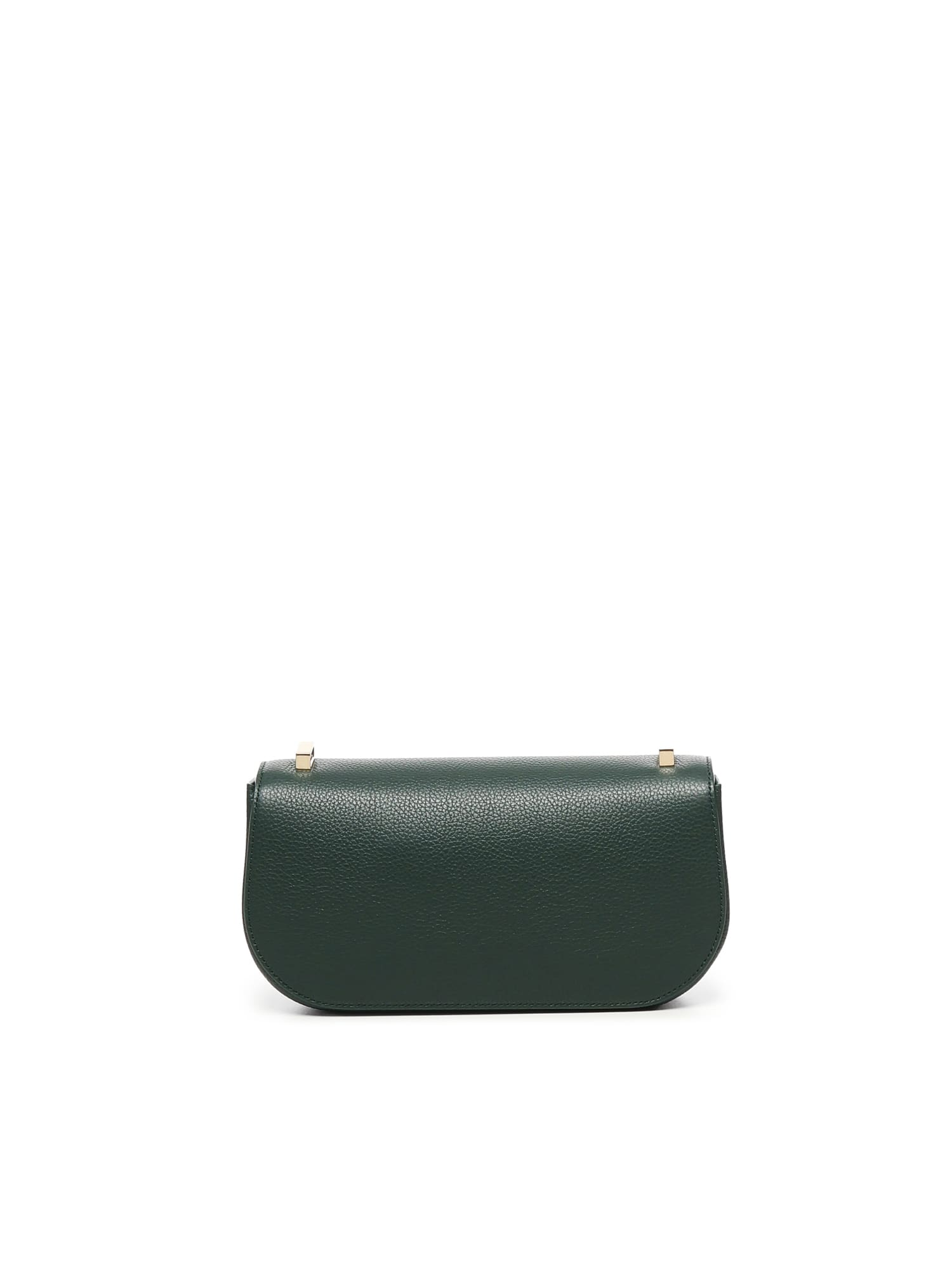 Ferragamo Double Gancini Mini Shoulder Bag In Green