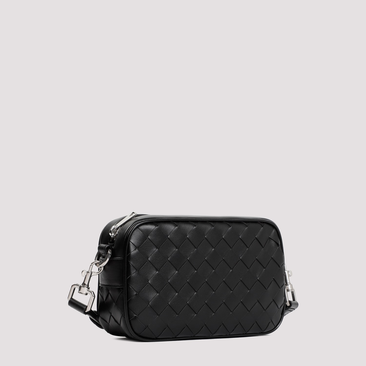 Bottega Veneta Mini Braided Camera Bag In Black