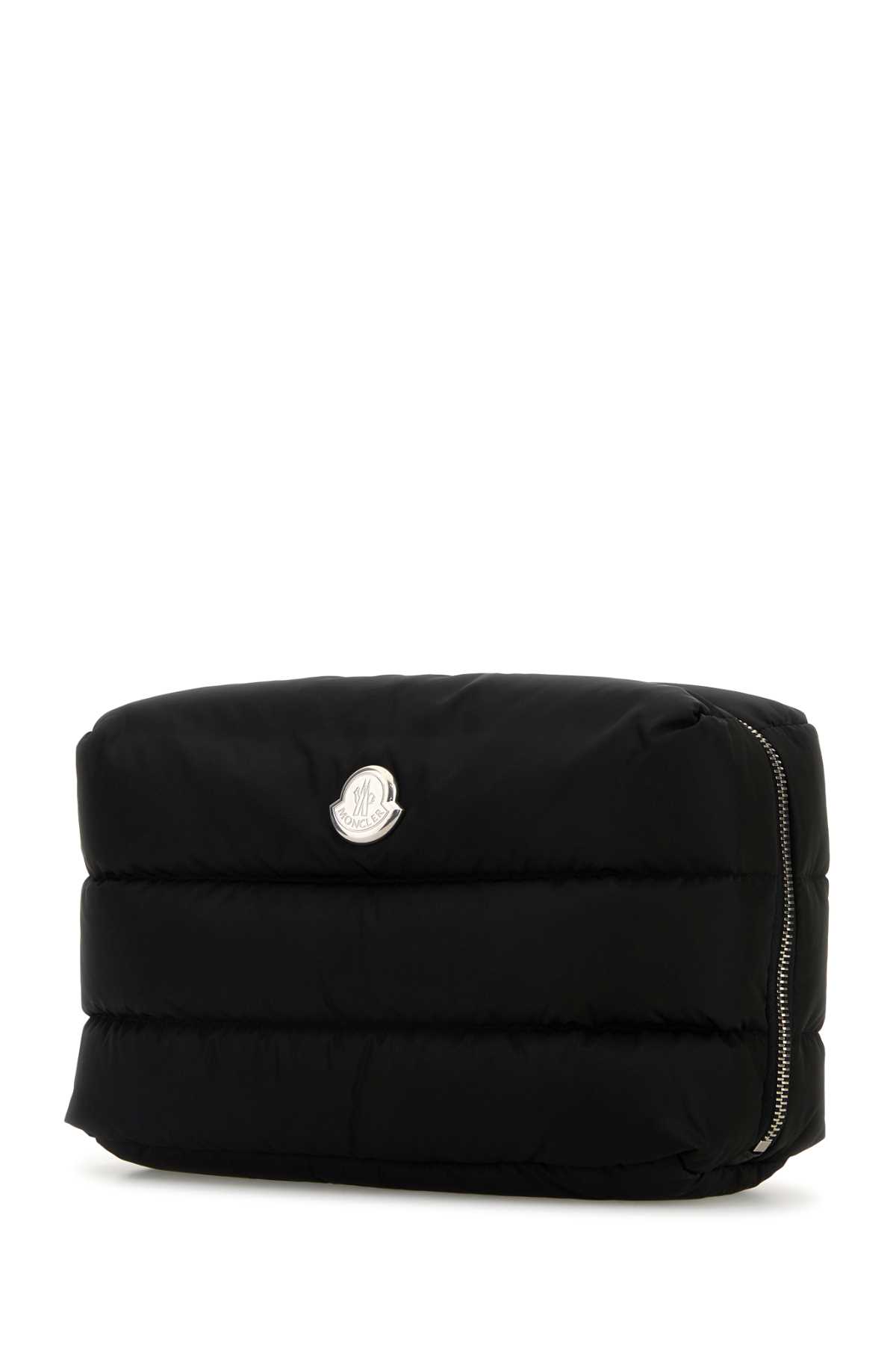 Moncler Caradoc Beauty Case In Quilted Black Nylon In Black