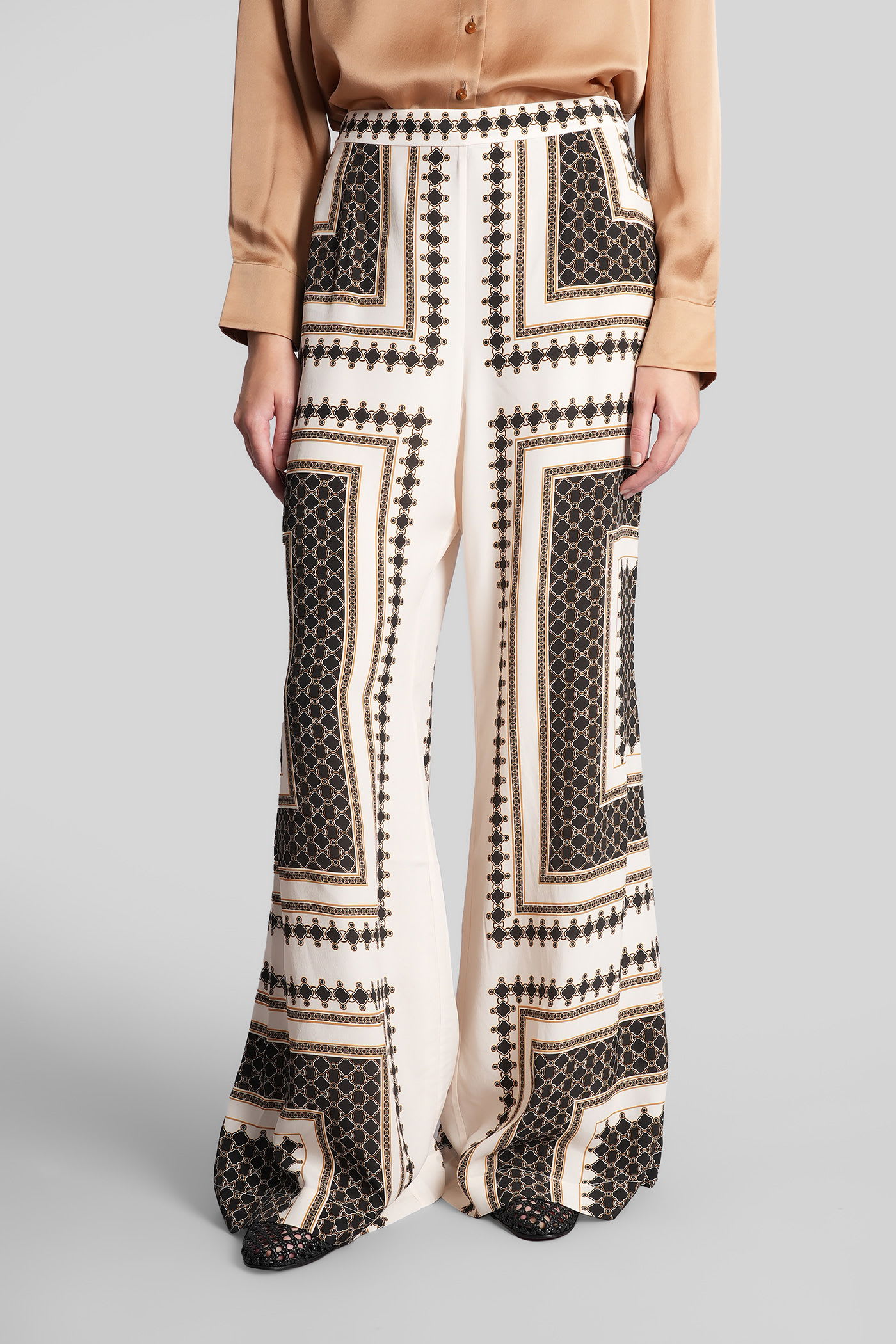 Zimmermann Geometric-print Trousers In Neutral