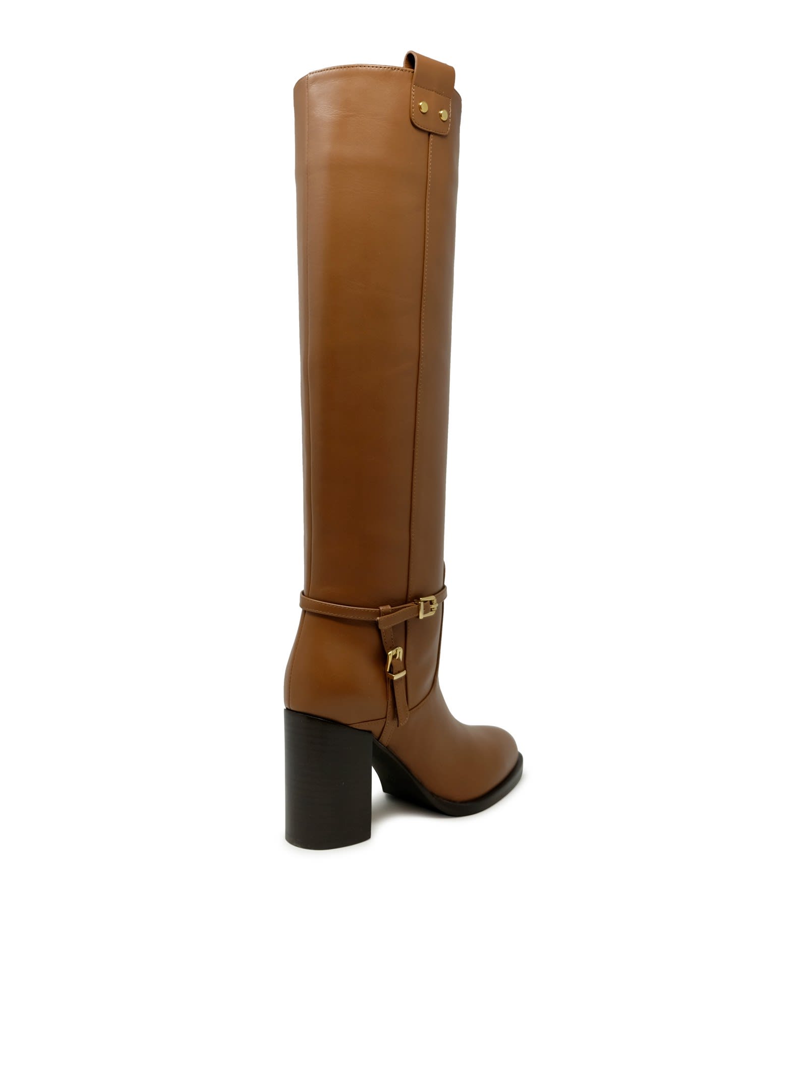 LELLA BALDI LELLA BALDI CAMEL LEATHER BOOTS 