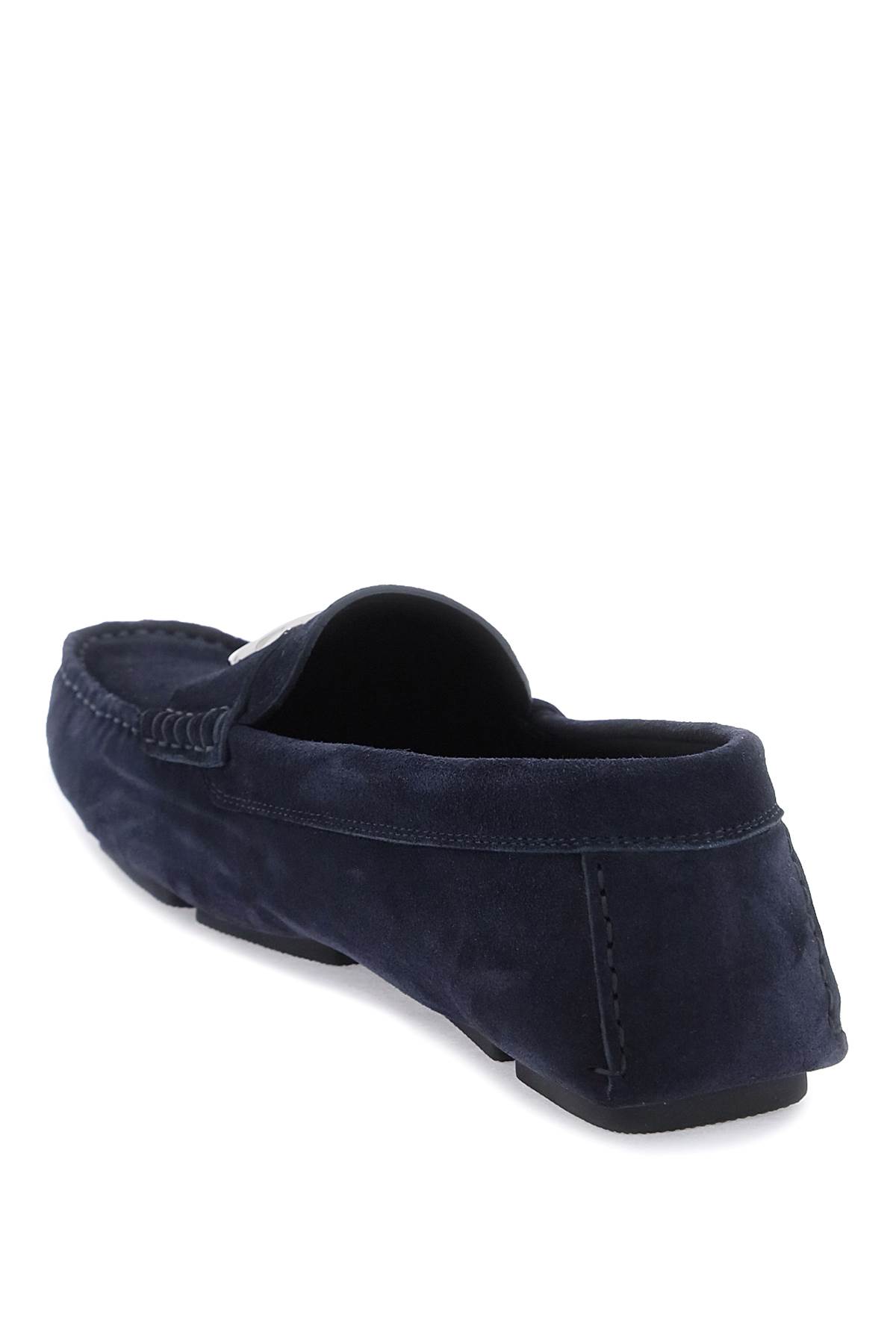 Shop Dolce & Gabbana Suede Drivers In Blue