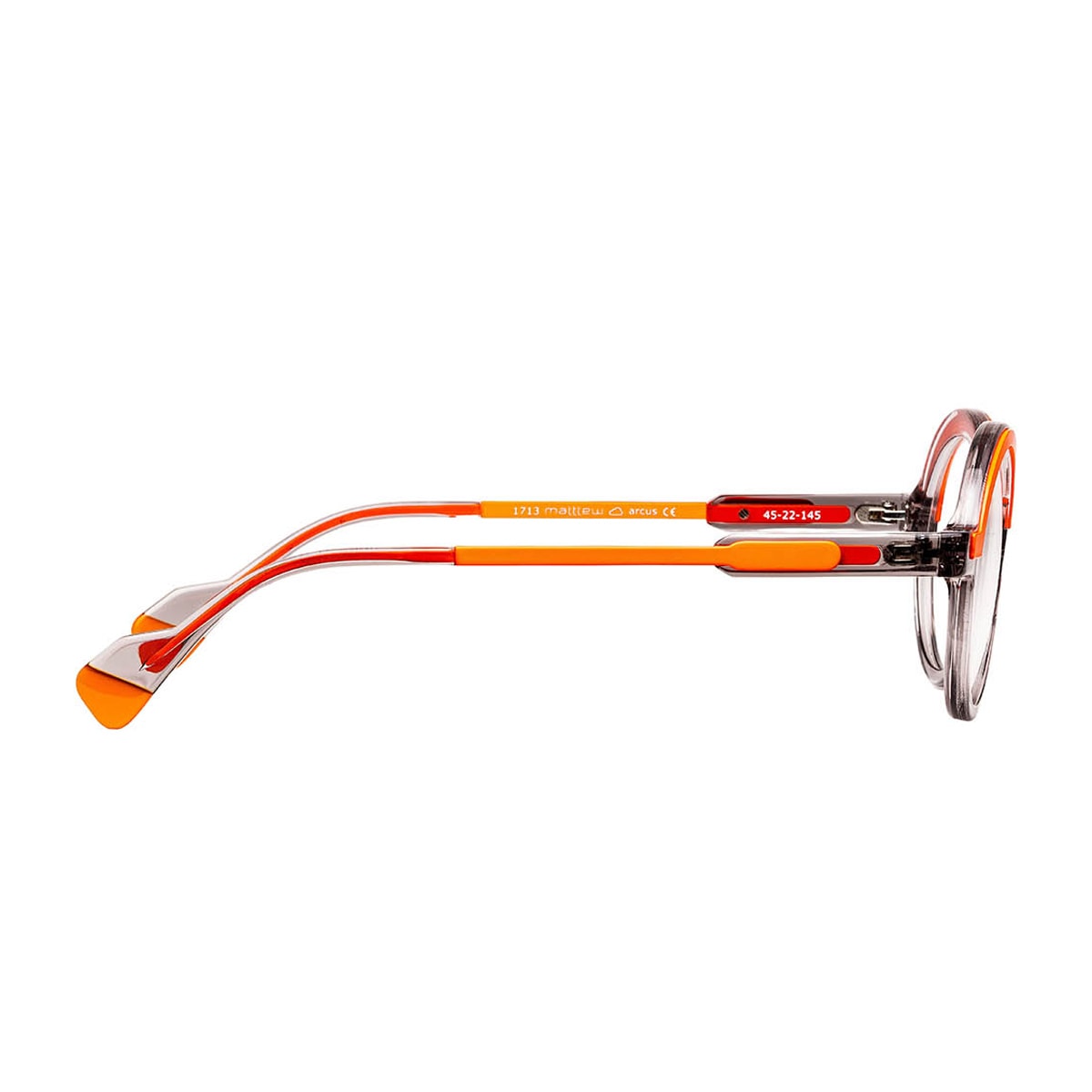 Matttew Arcus 1713 Grigio Cristallo Arancione Glasses In Multi