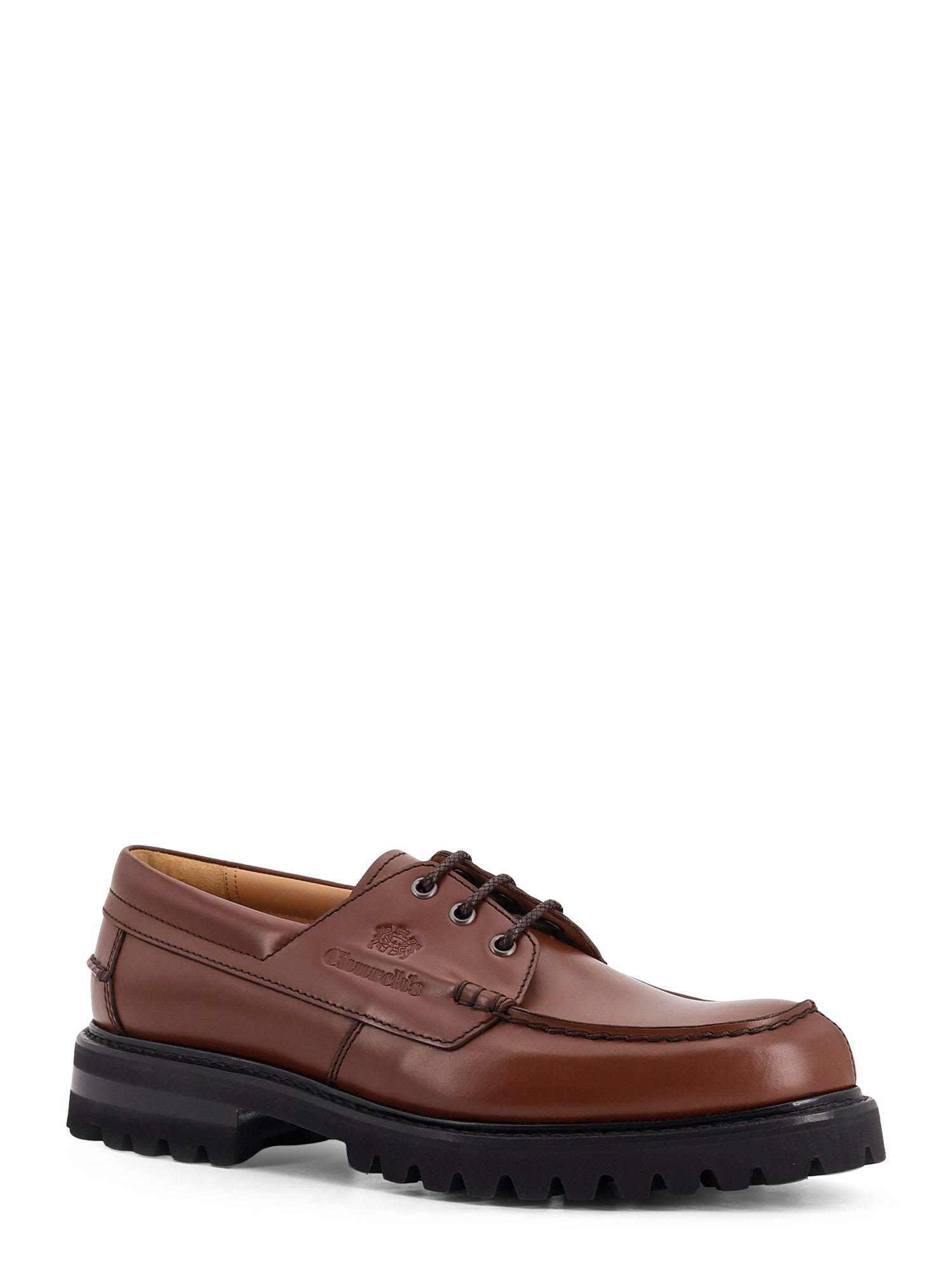 Church's Lace Up Boat Shoes With Chunky Sole In Orange