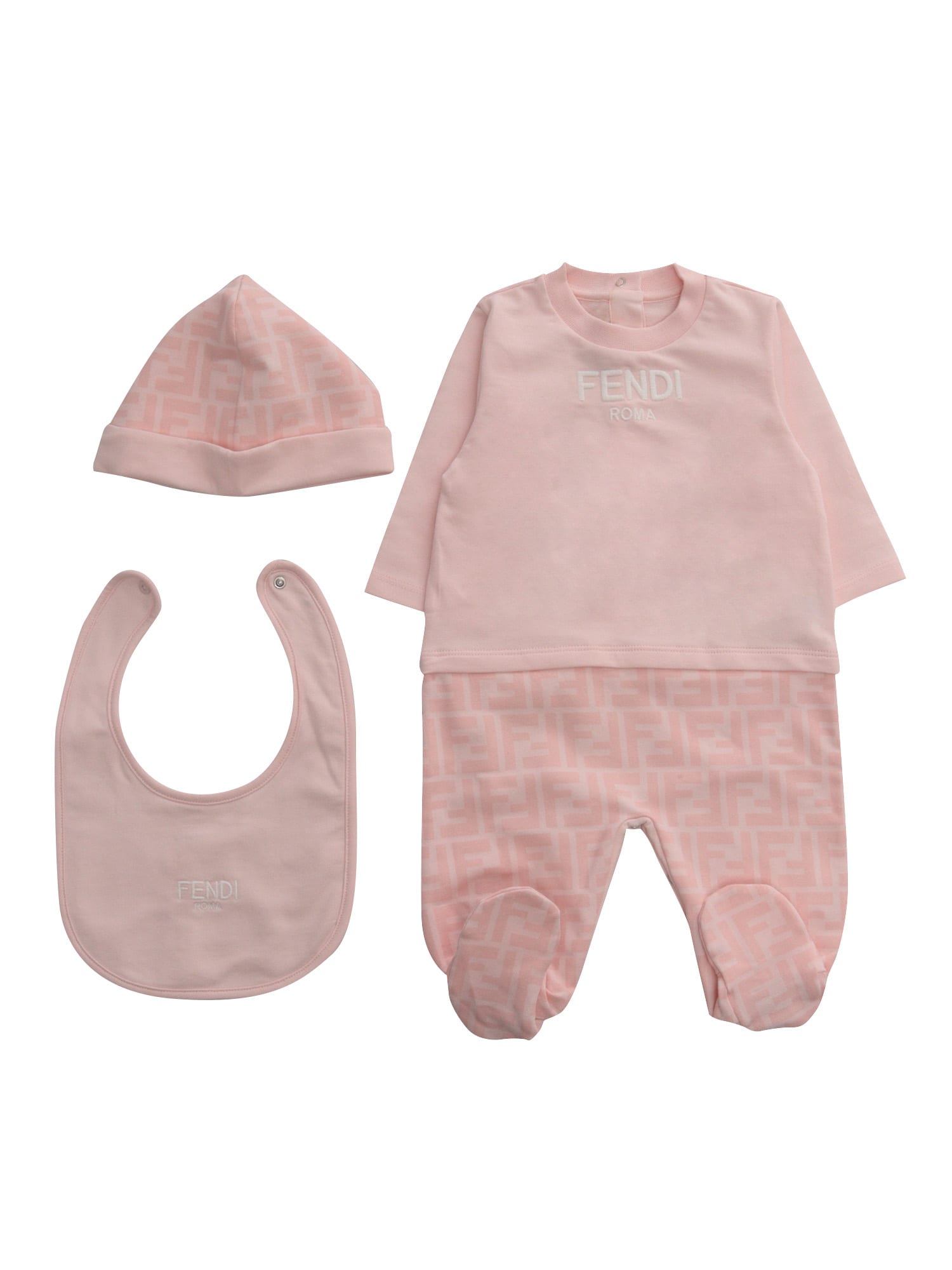 Fendi Kids' Ff Pink Onesie Kit