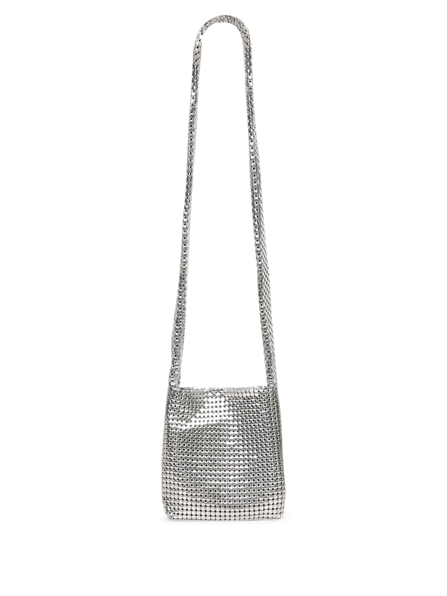 RABANNE SILVER MINI PIXEL BAG 