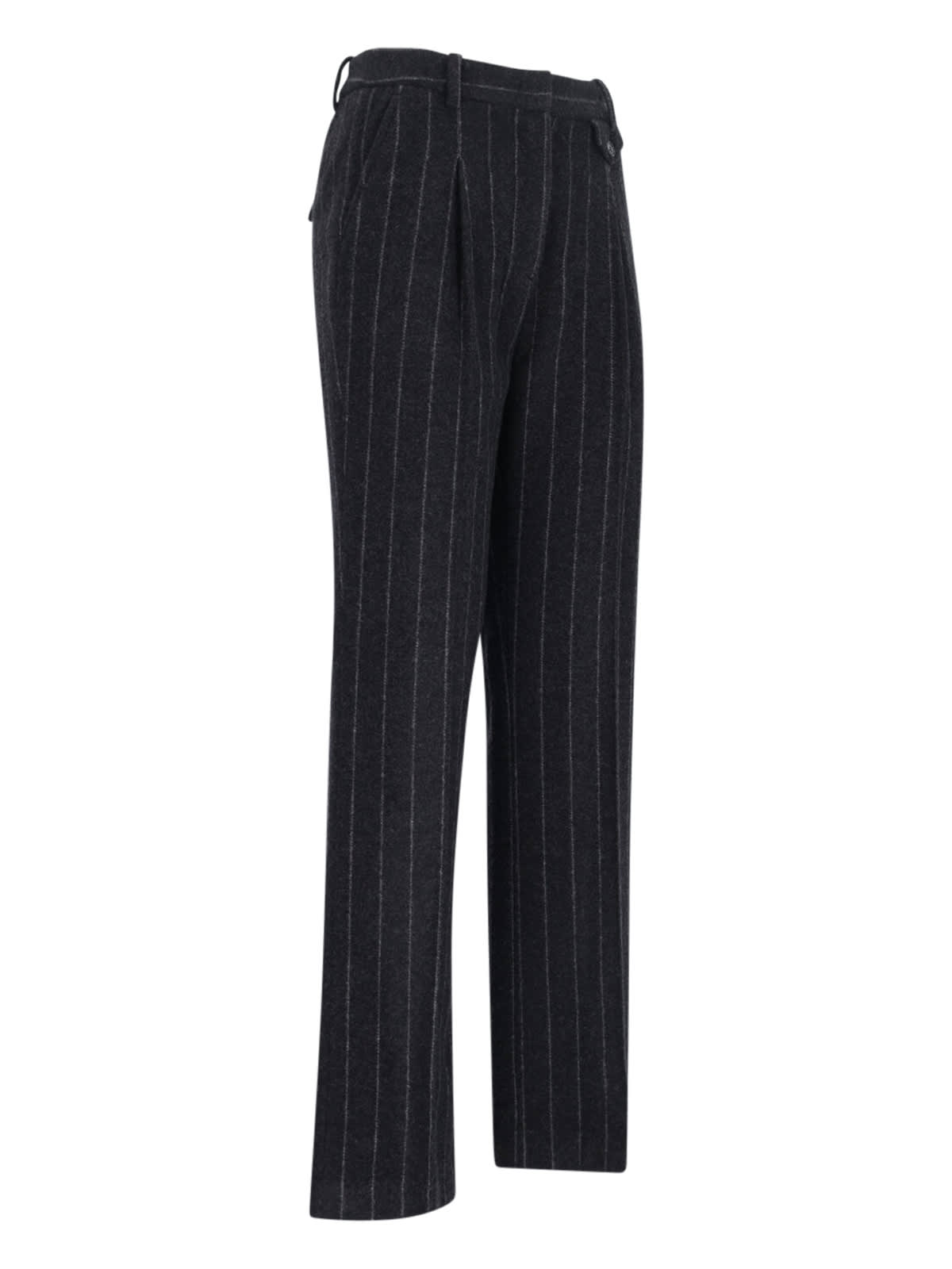 The Garment Tailored Trousers In Black Wool Blend In Black