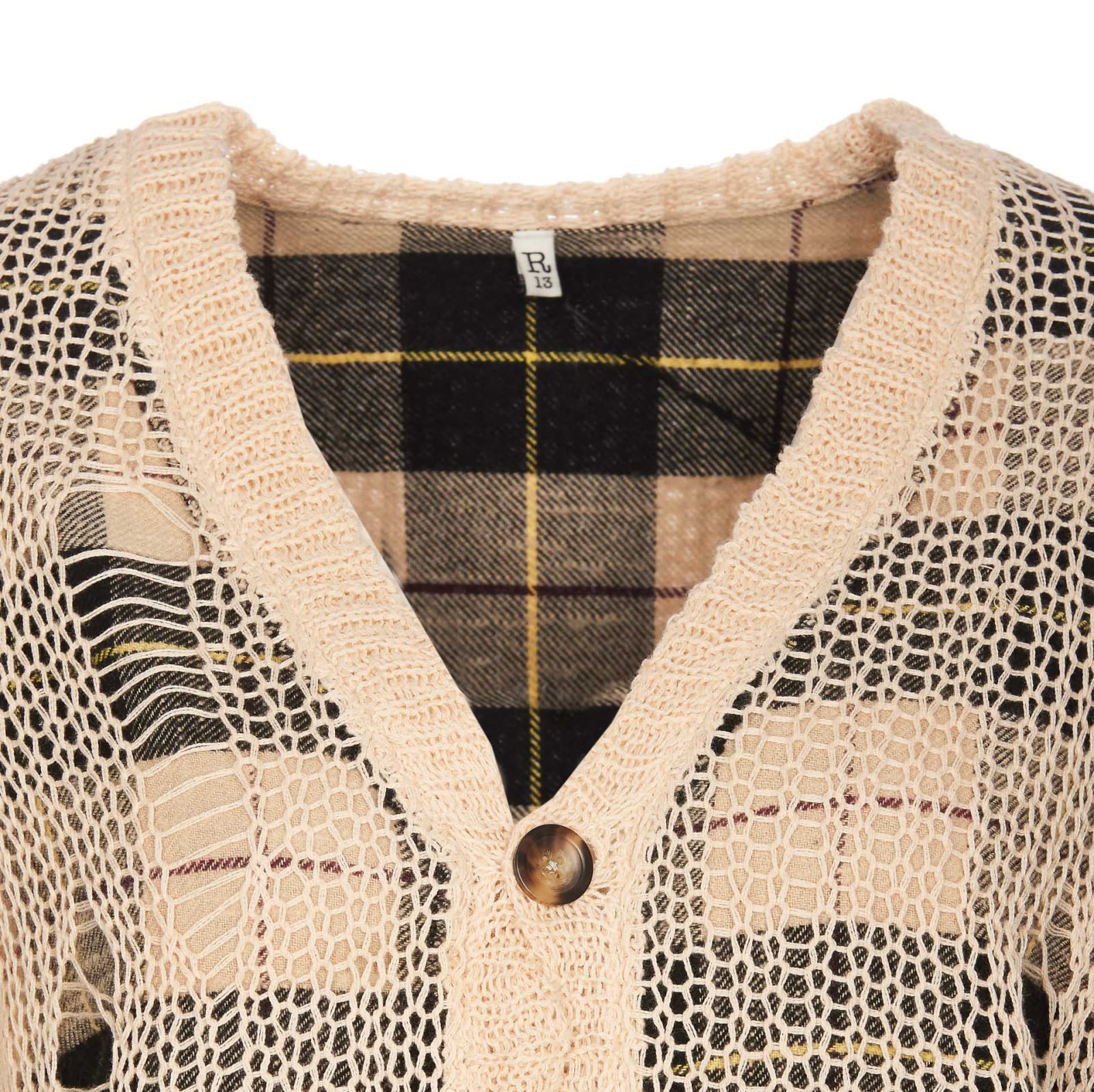Shop R13 Relaxed Overlay Cardigan In Beige