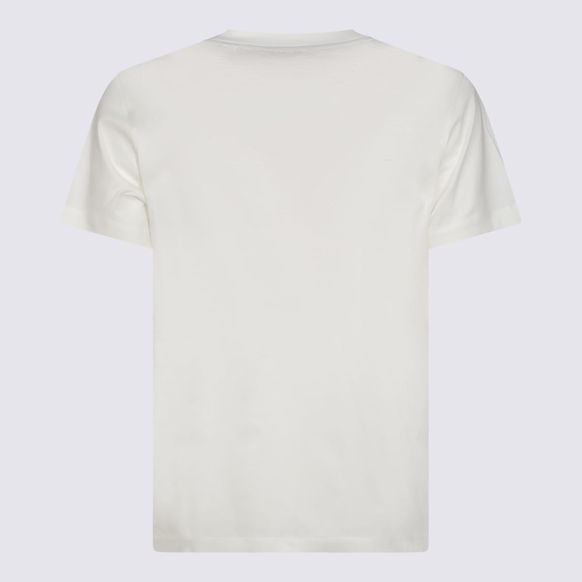 Shop Burberry White Cotton T-shirt In Salt