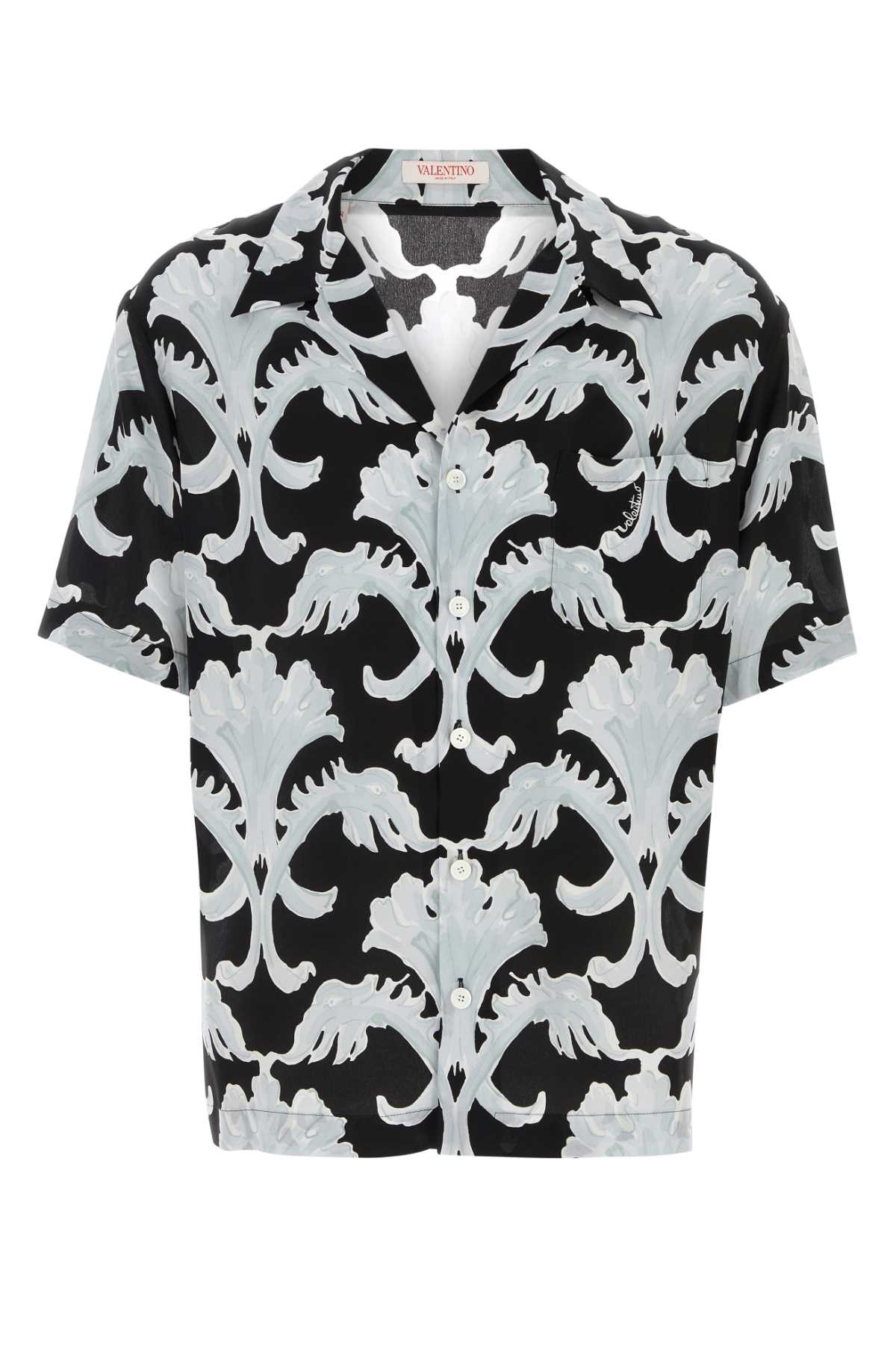 Shop Valentino Printed Silk Shirt In Stwallneroperla