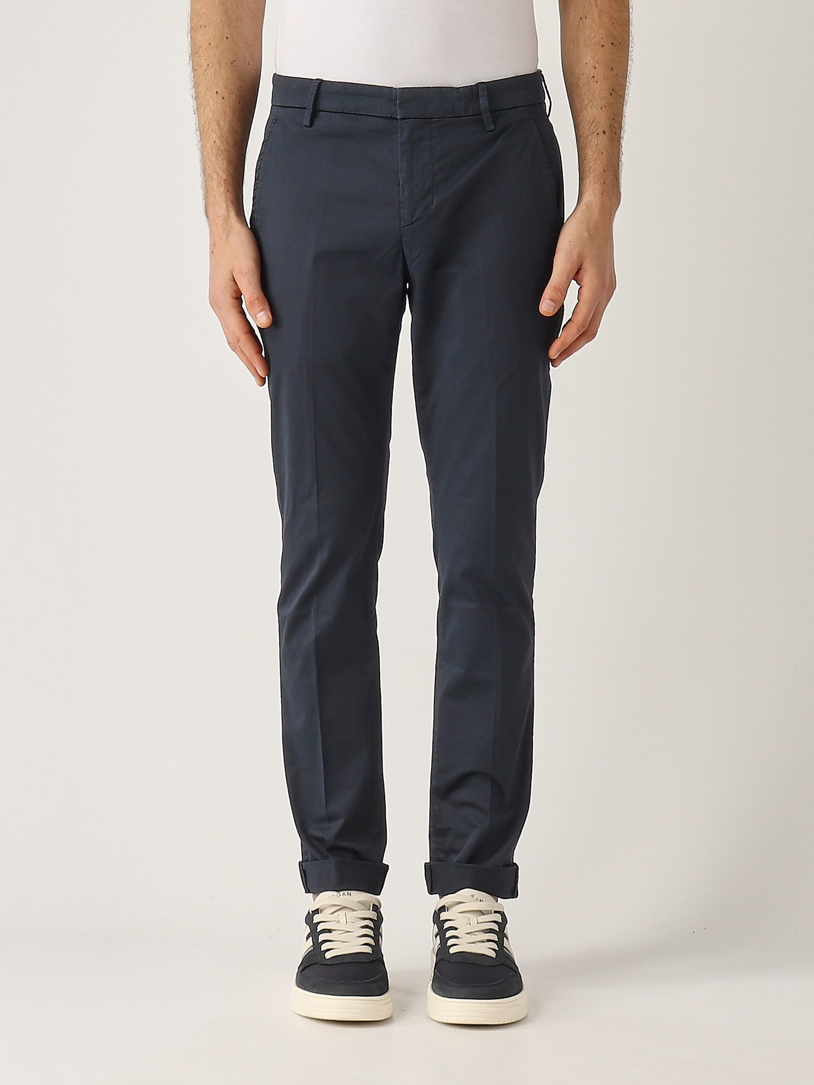 Dondup Men's Gaubert - Slim-fit Gabardine Trousers In Black