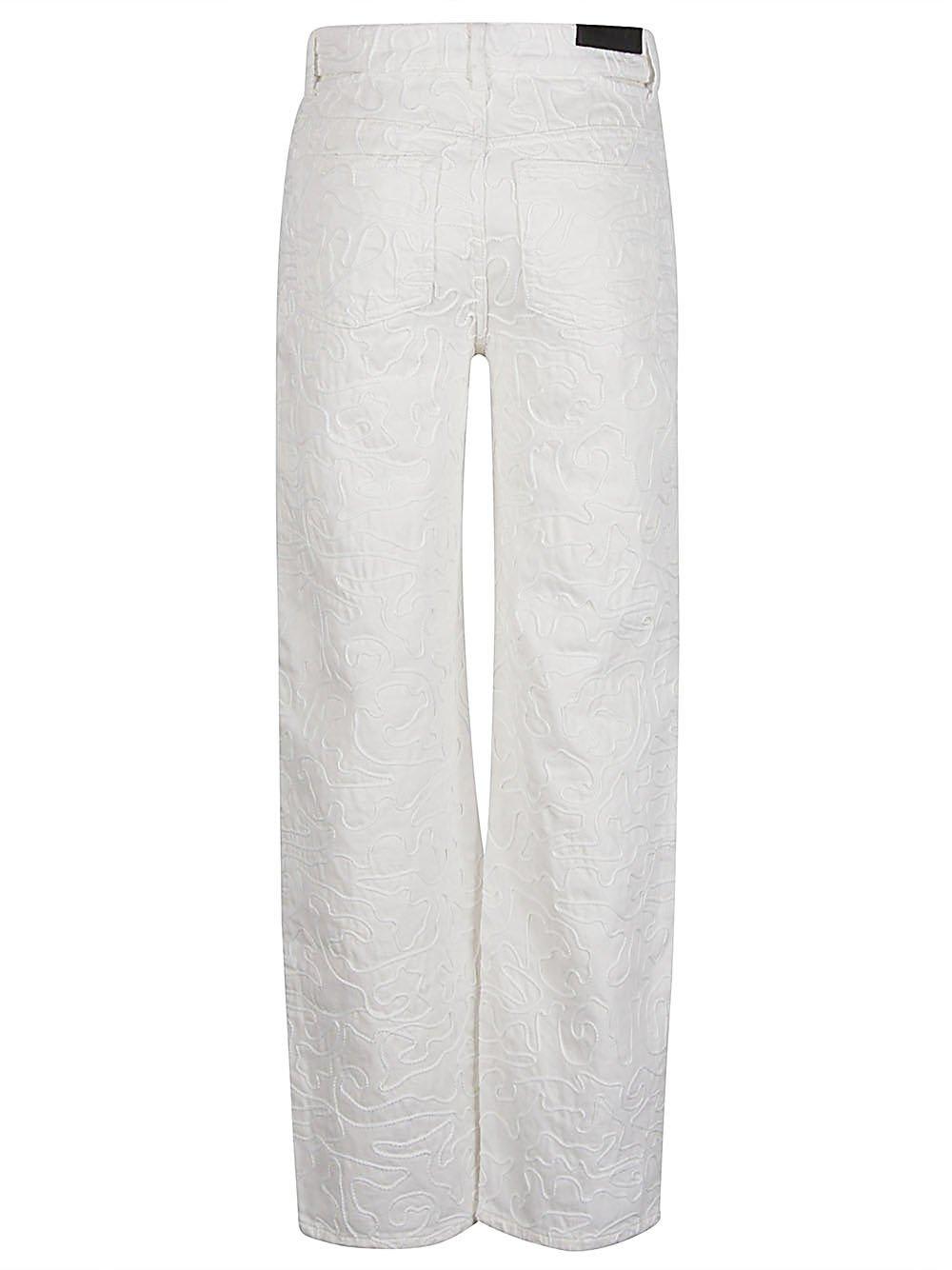Shop Iro Logo Patch Cut-oyt Jeans In White