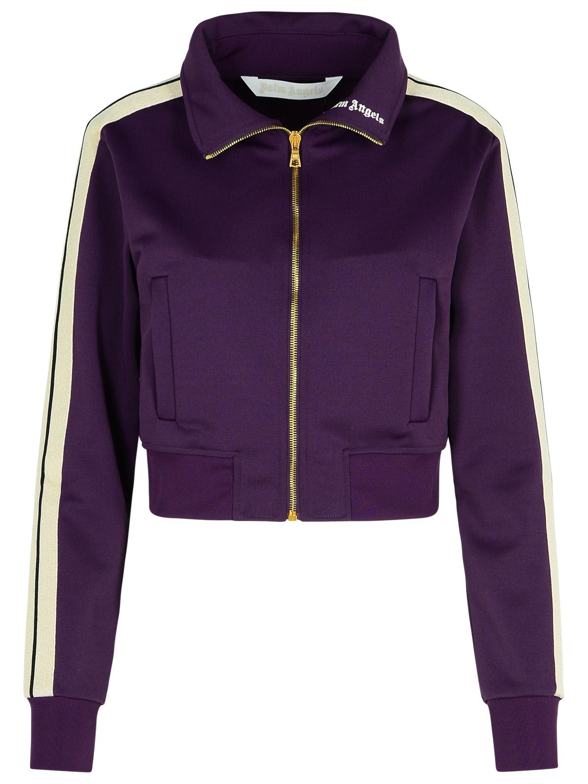 Shop Palm Angels Track Purple Polyester Sweatshirt In Violet