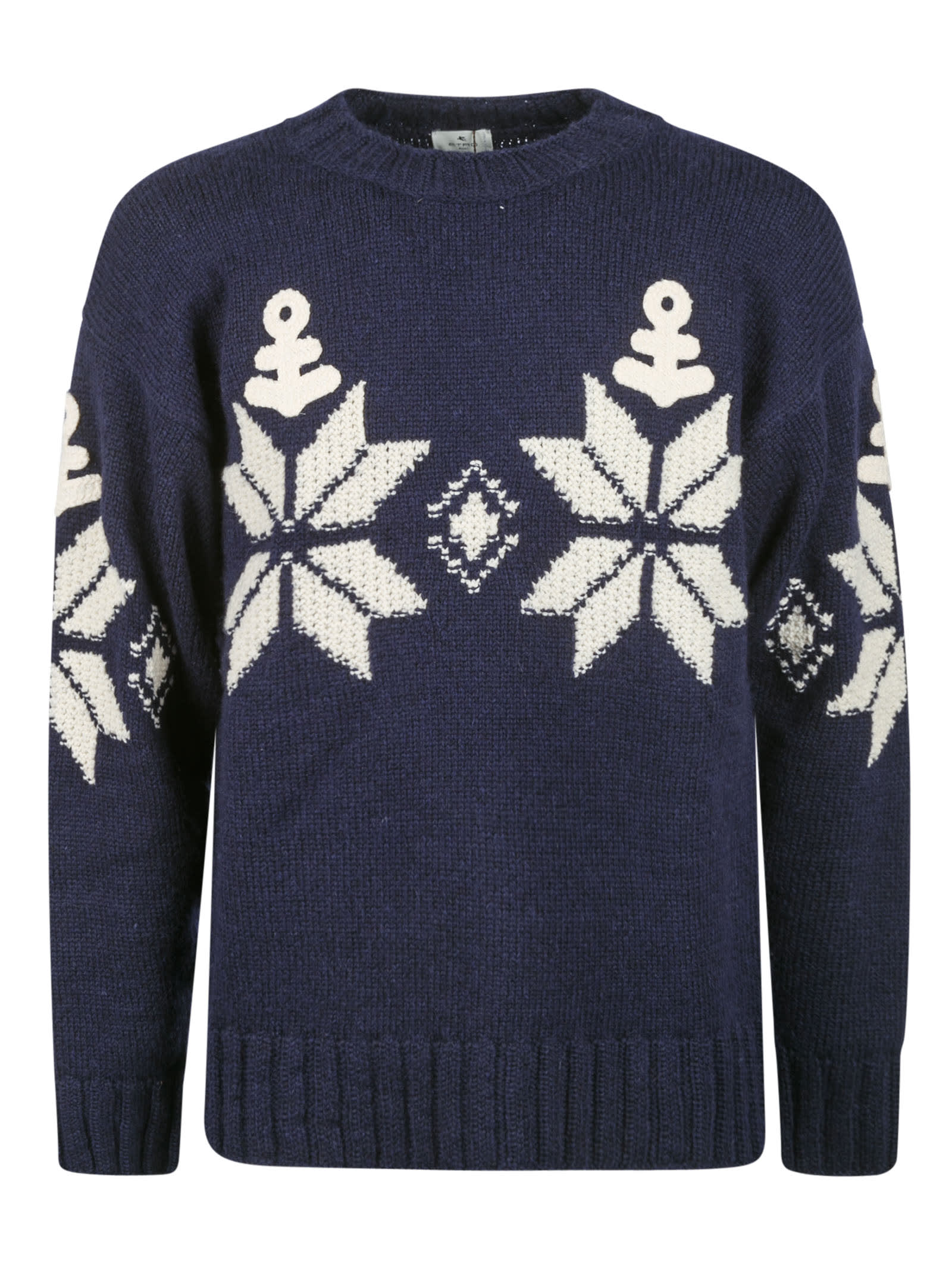 Etro Pattern Embroidered Rib Sweater