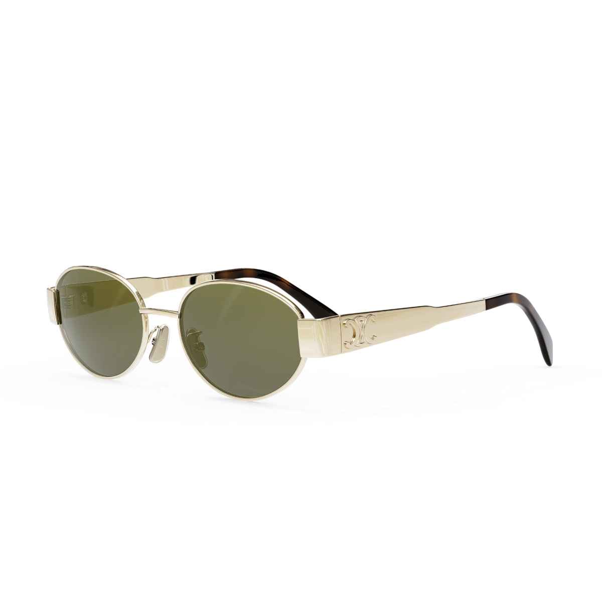 Celine Cl40235u Metal Triomphe 30n Gold Sunglasses In Gold