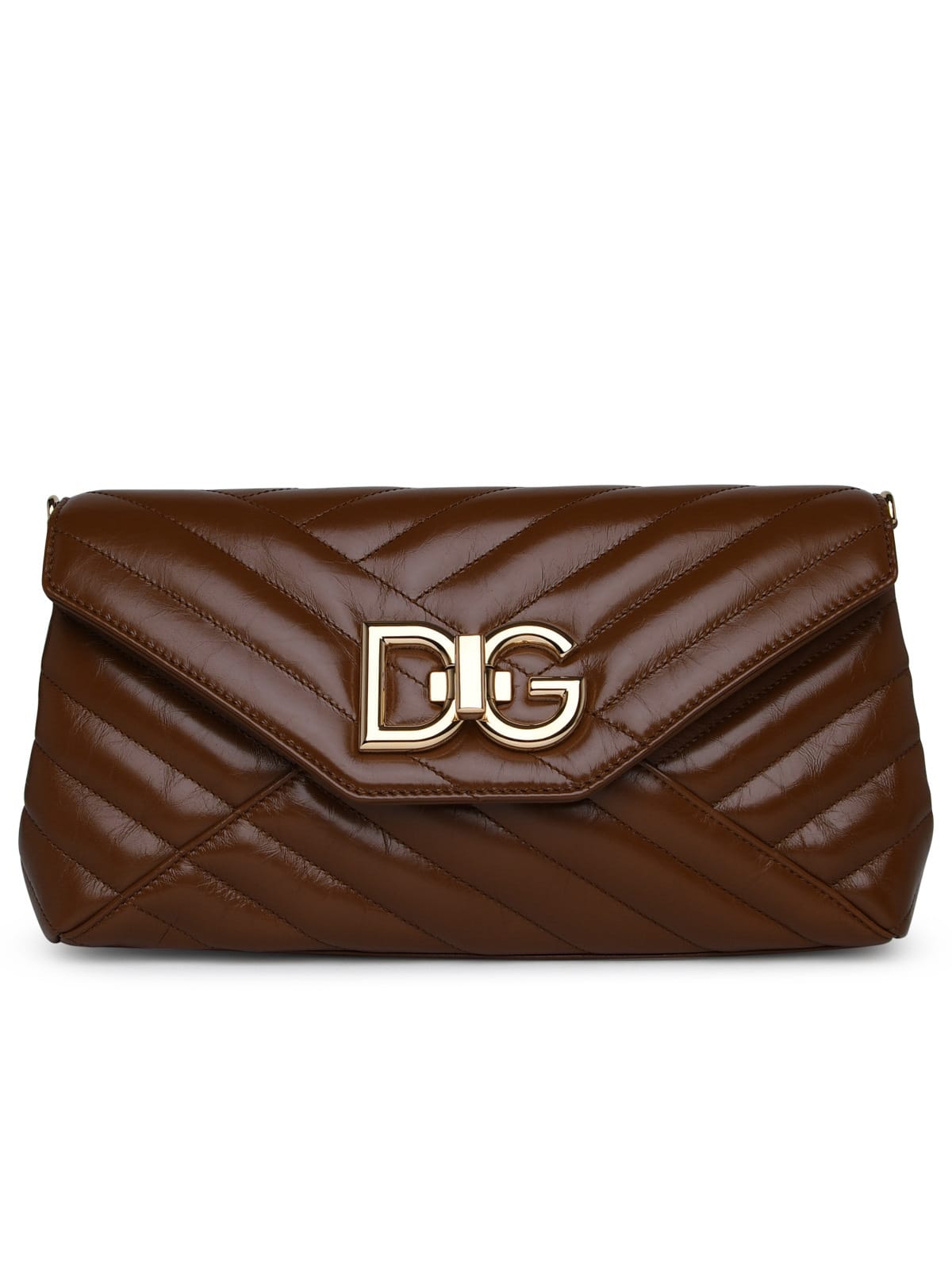 Dolce & Gabbana Lop Camel Calf Leather Shoulder Strap In Brown