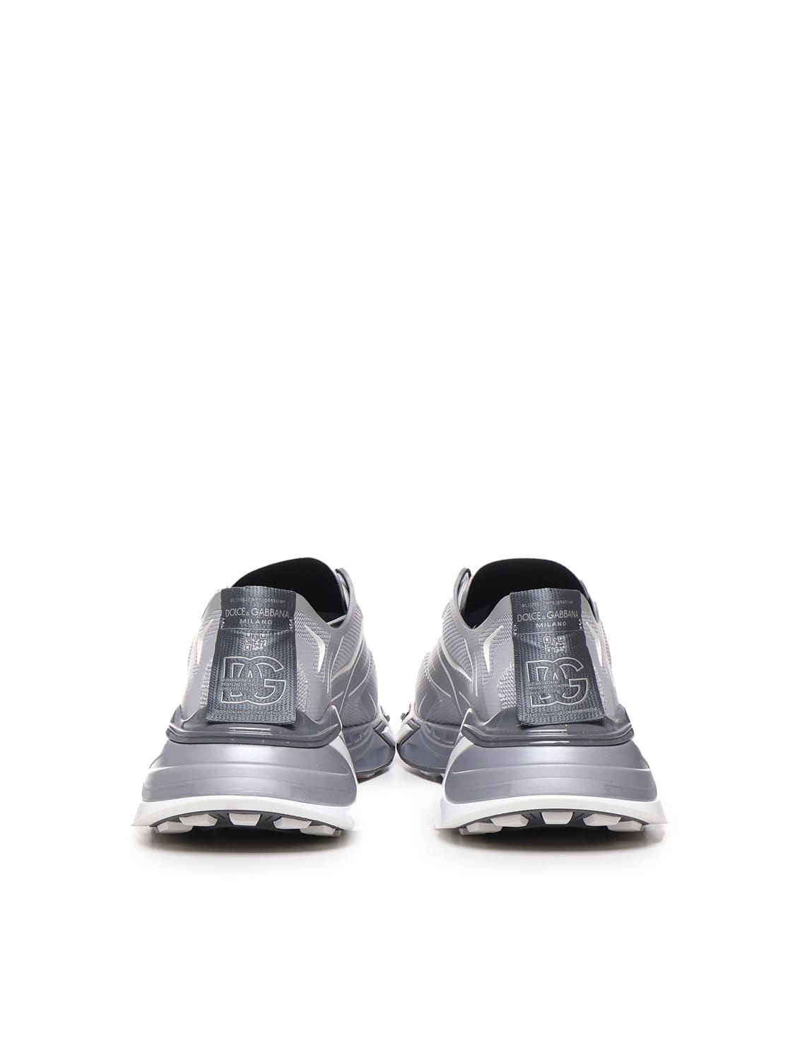 Shop Dolce & Gabbana Dragon Sneakers In Nylon In Grey