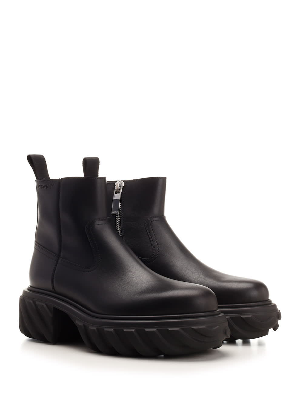 Shop Off-white Tractor Ankle Boot In Black