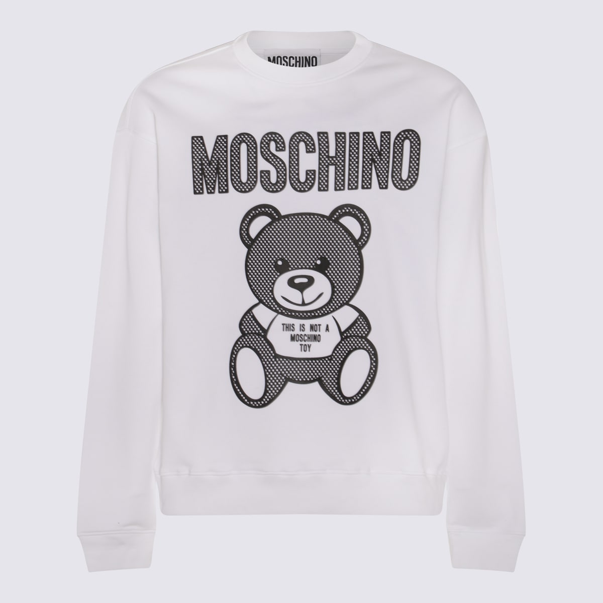 Shop Moschino White Cotton Sweatshirt