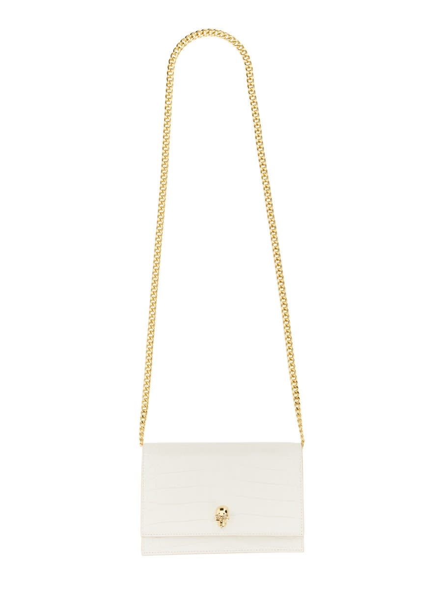 Shop Alexander Mcqueen Mini Skull Bag In White