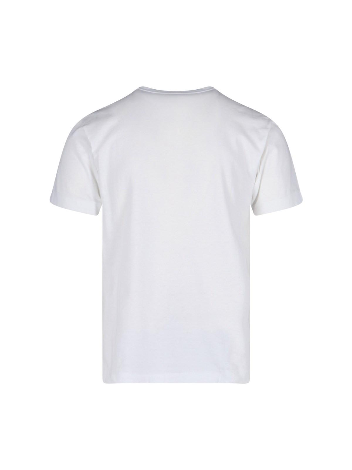 Comme Des Garçons Play Double Logo T-shirt In White