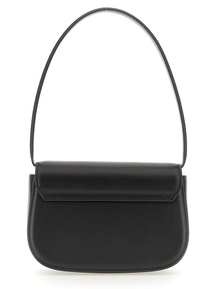 Diesel Compact Minimalist Shoulder Bag With Smooth Finish In Black