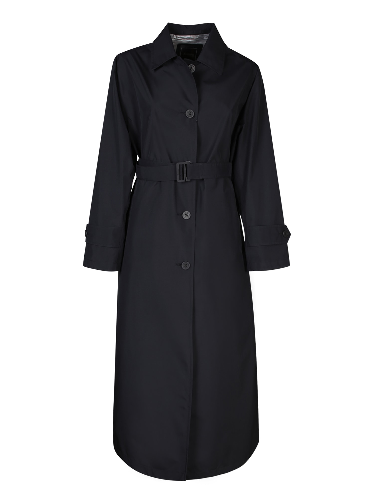 Shop Herno Long Goretex Laminar Trench Coat In Black By