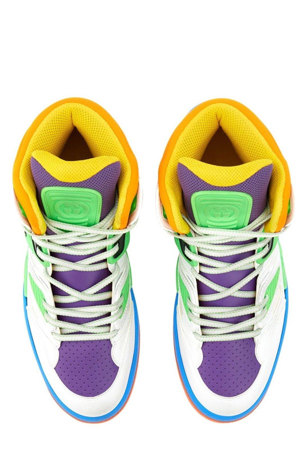 Gucci Panelled High Top Basketball Sneakers In Multicolour