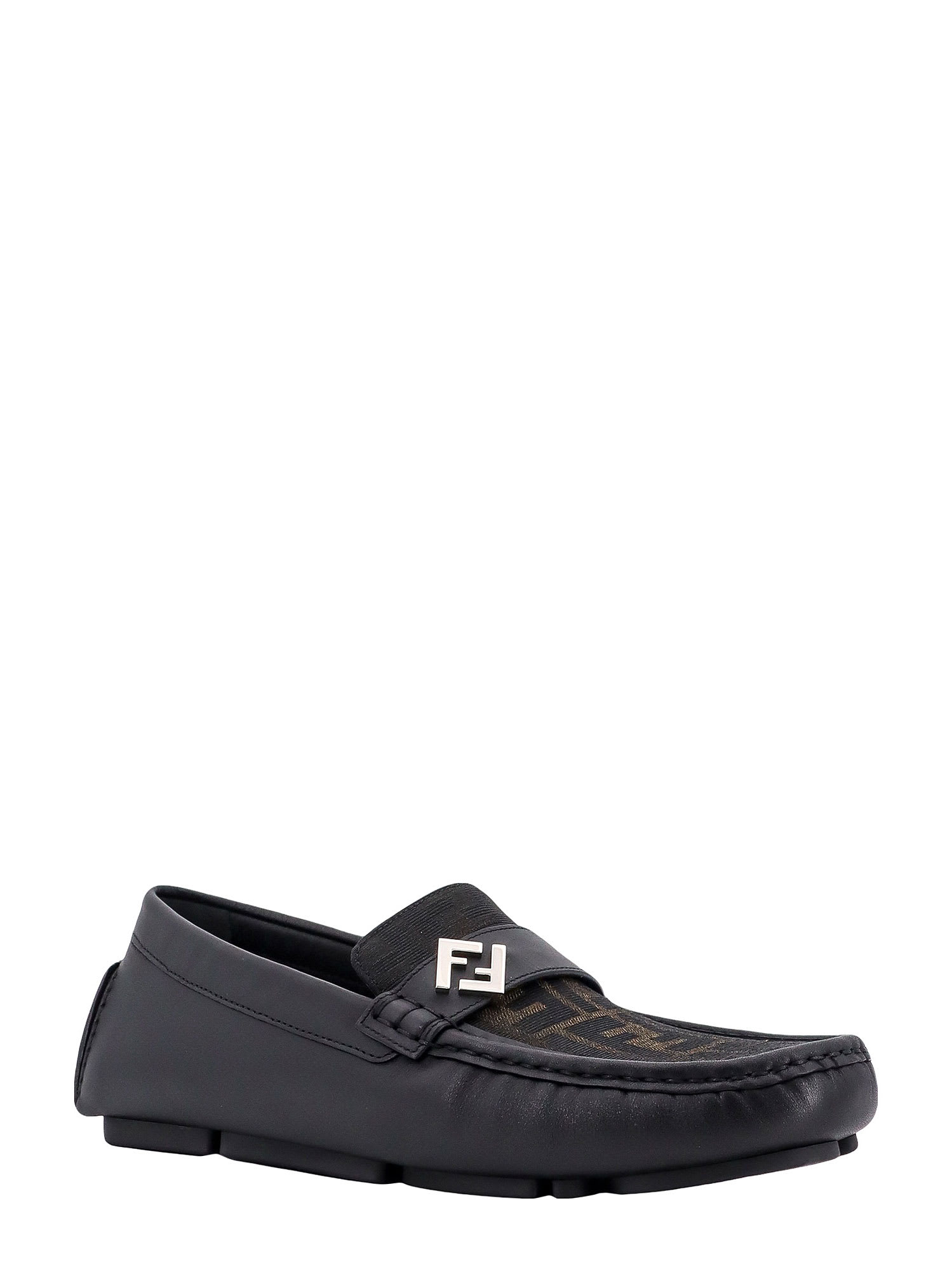 Shop Fendi Ff Squared Loafer In Black