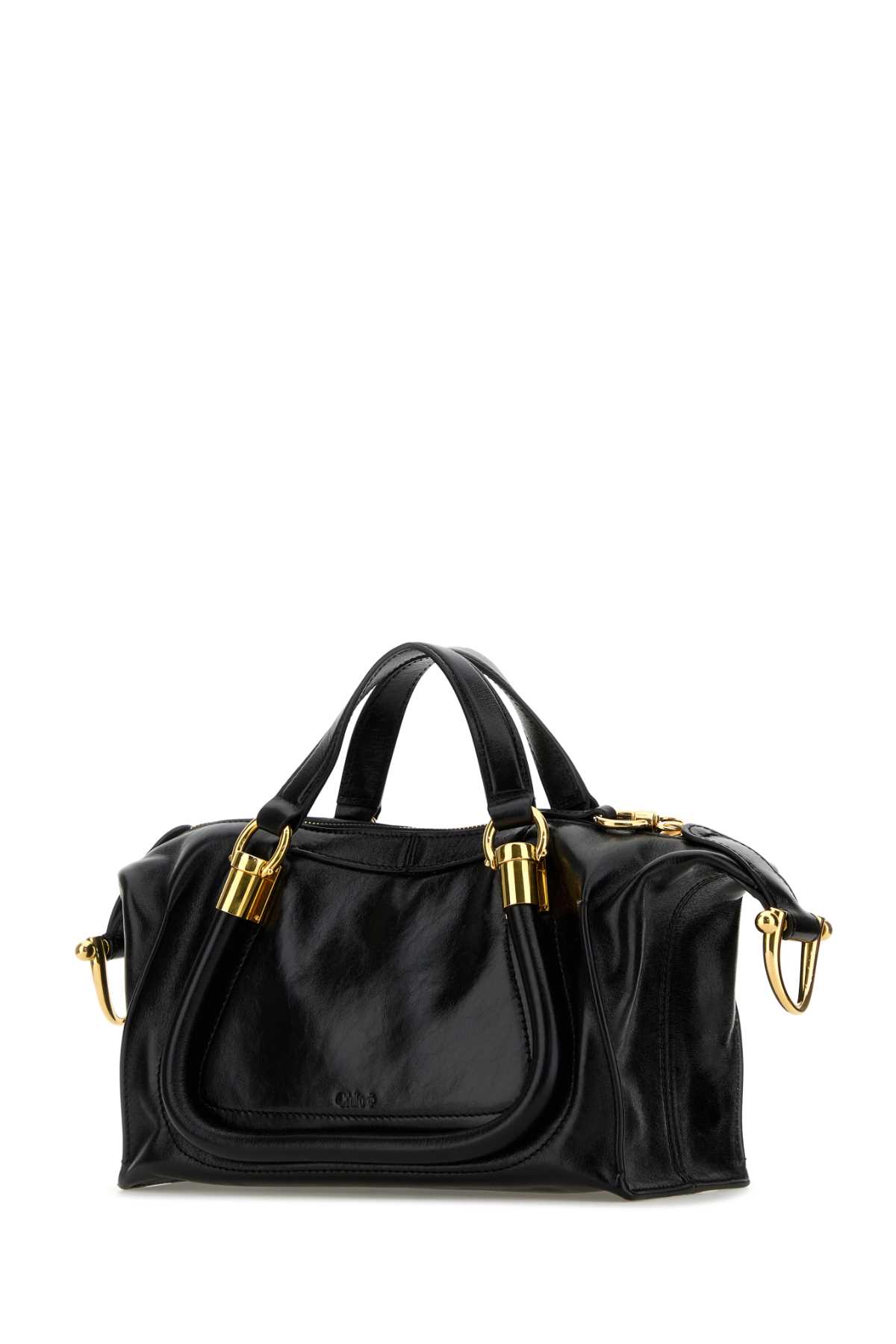 Shop Chloé Black Leather Paraty 24 Handbag