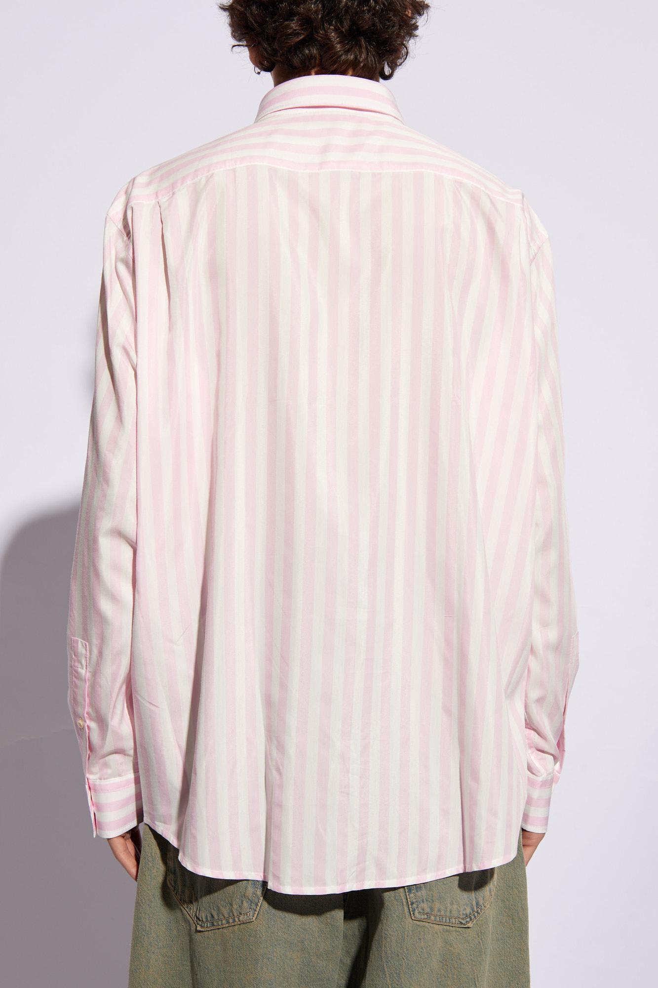 Shop Acne Studios Striped Shirt In Pink