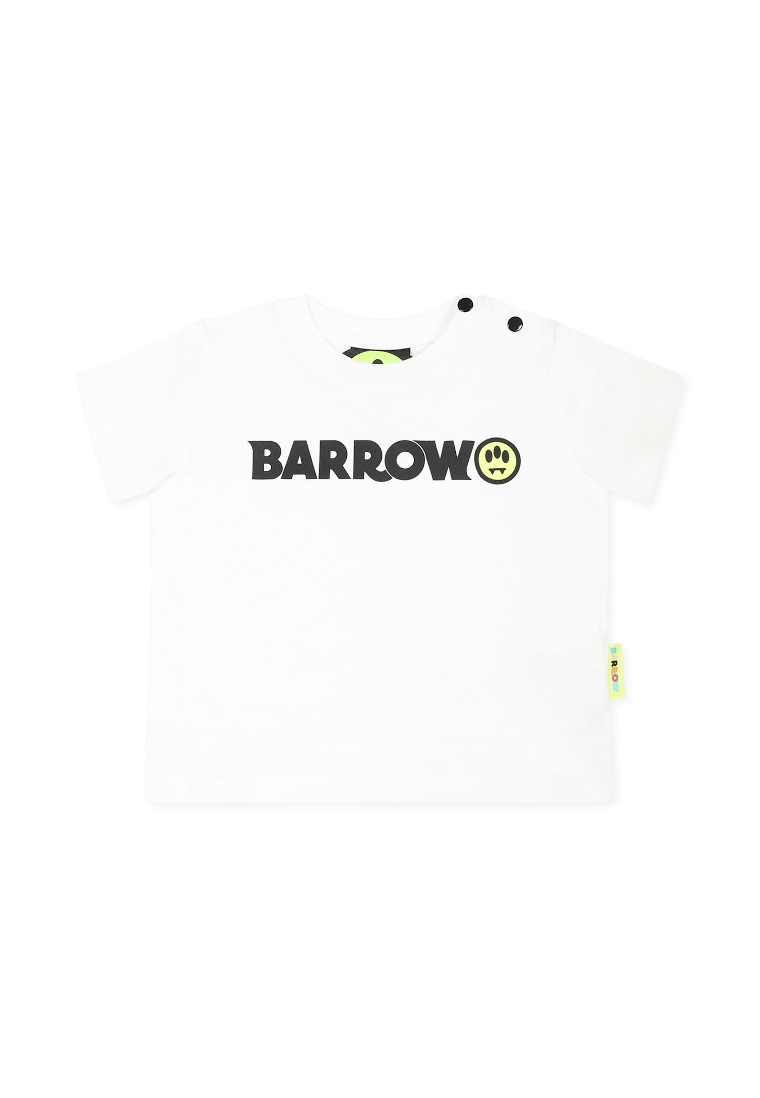 Barrow White T-shirt For Baby Girl With Logo In White