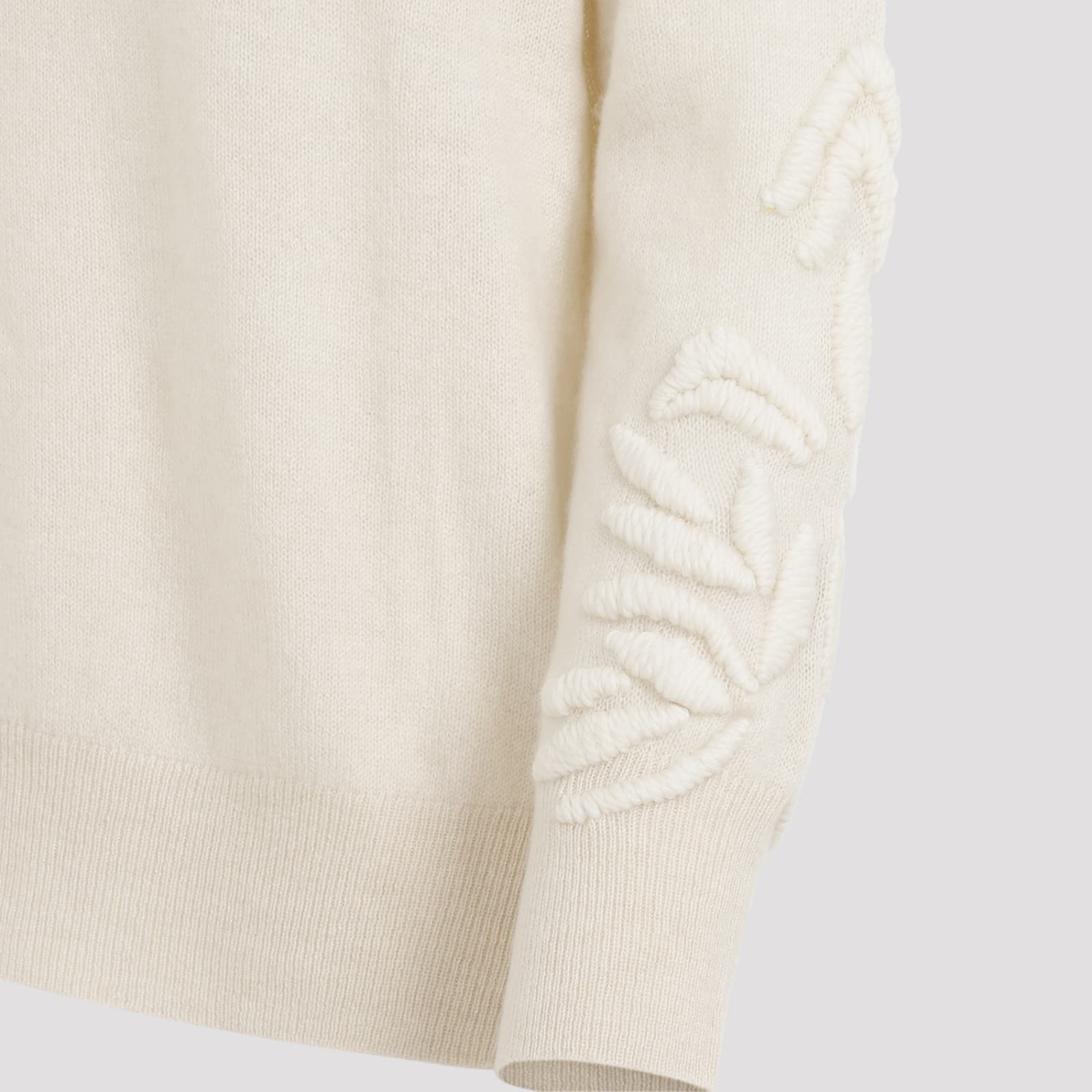 Shop Ermanno Scervino Cashmere Pullover In Melange Burro