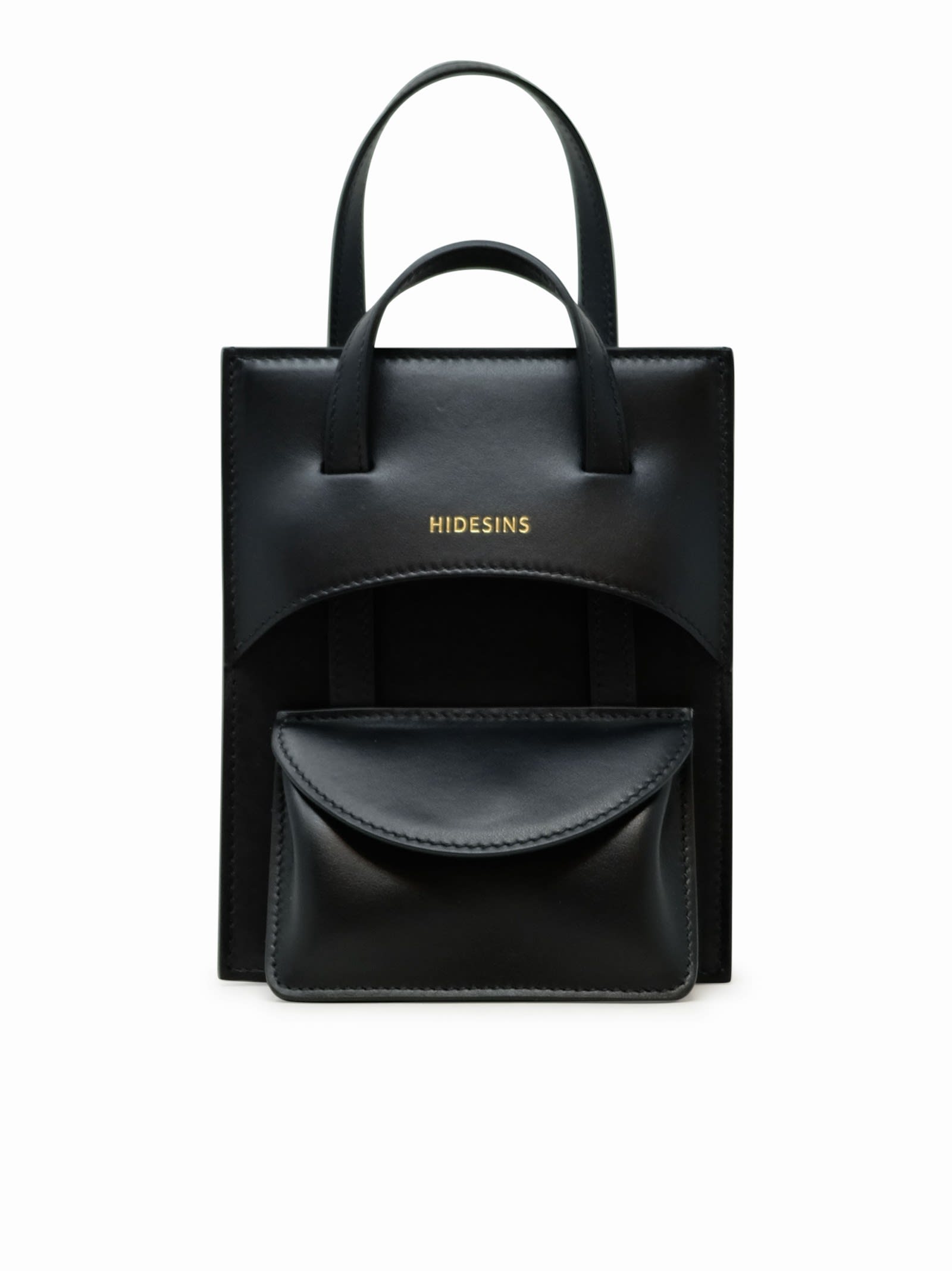Hidesins Black Leather Handbag In Black
