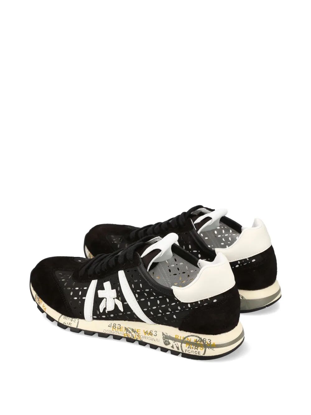 Premiata Black Lucy Sneakers In Black White