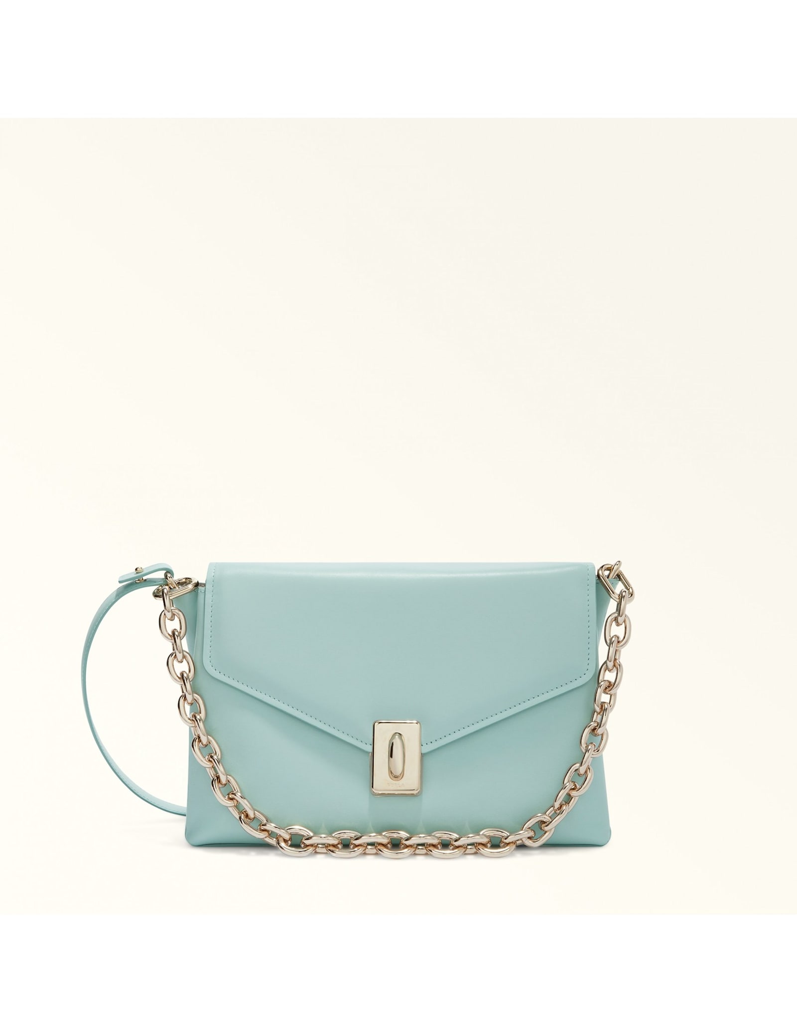 Furla Meridiana Shoulder Bag In Aquamarine Leather
