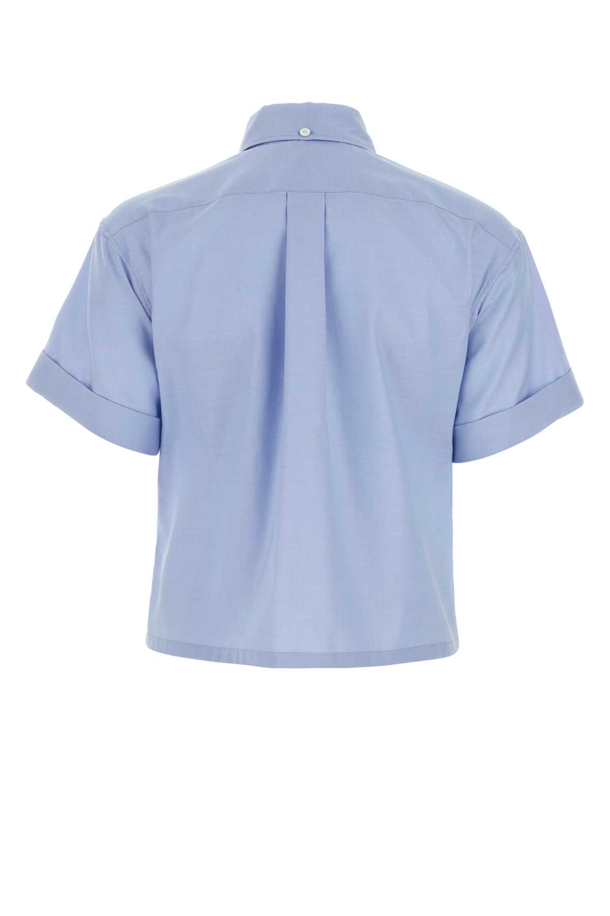 Shop Prada Light-blue Oxford Shirt In Celeste