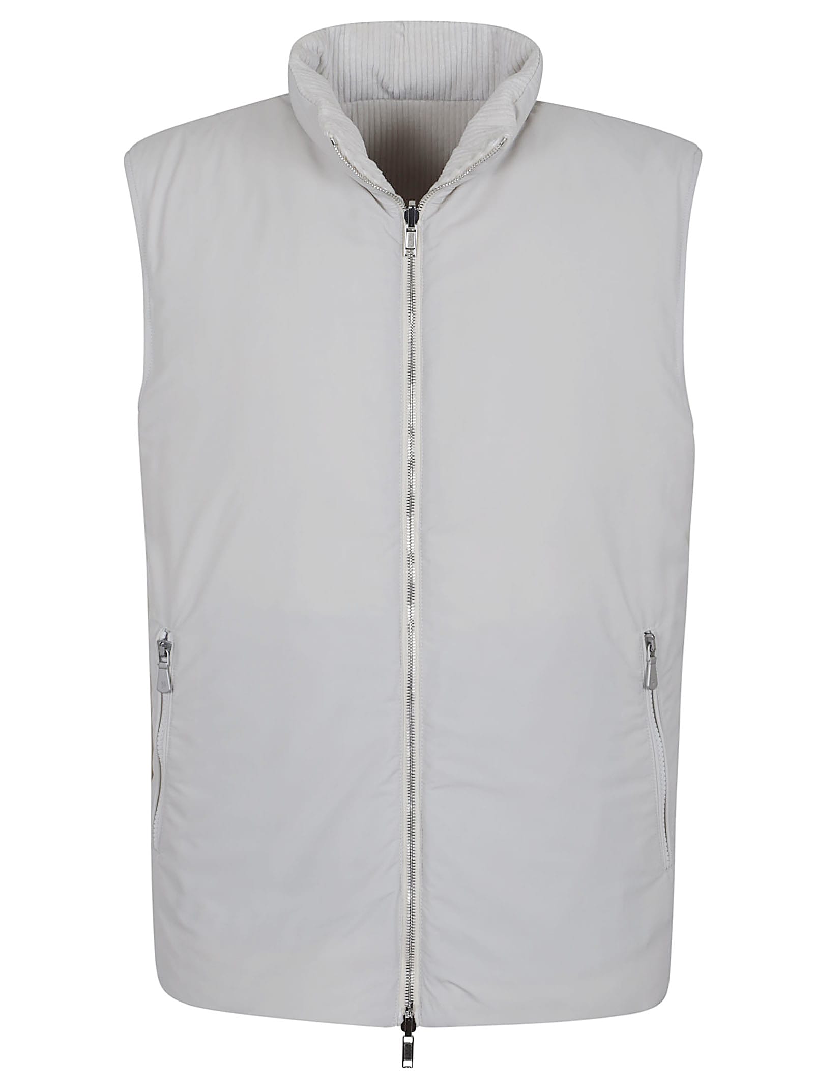 Eleventy Reversible Padded Jacket High Collar In Gray