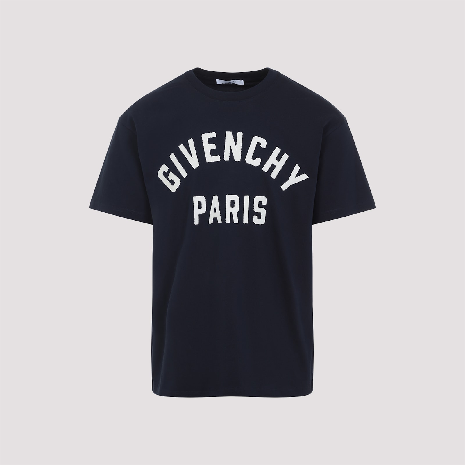 Givenchy Navy Short-sleeved T-shirt With Logo In Multi