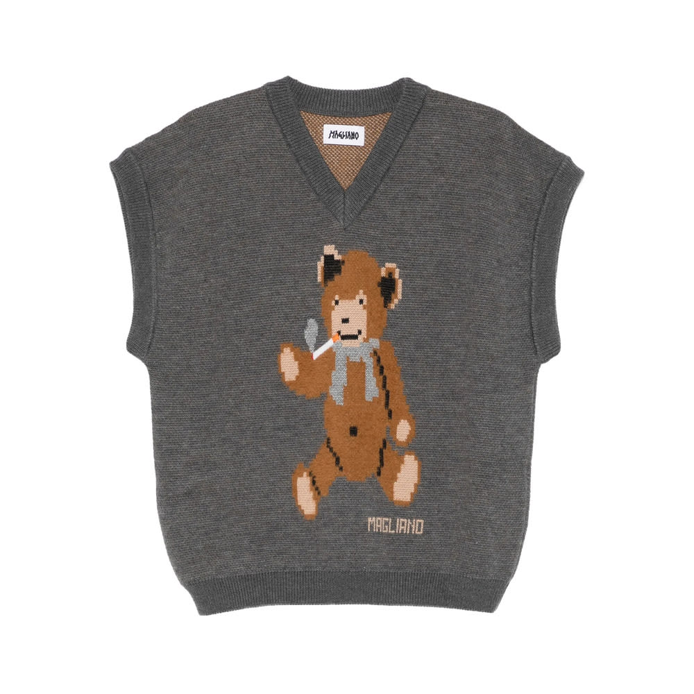 Magliano Wool Vest With Print In Gray