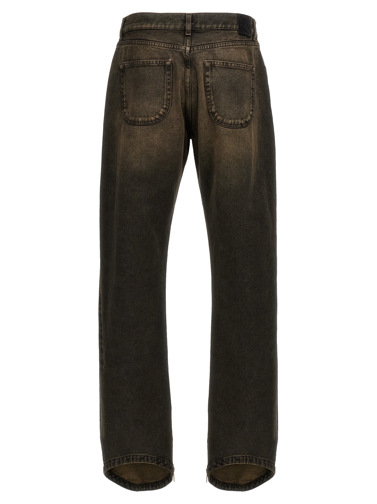 Shop Off-white Relax Round Jeans In Gray