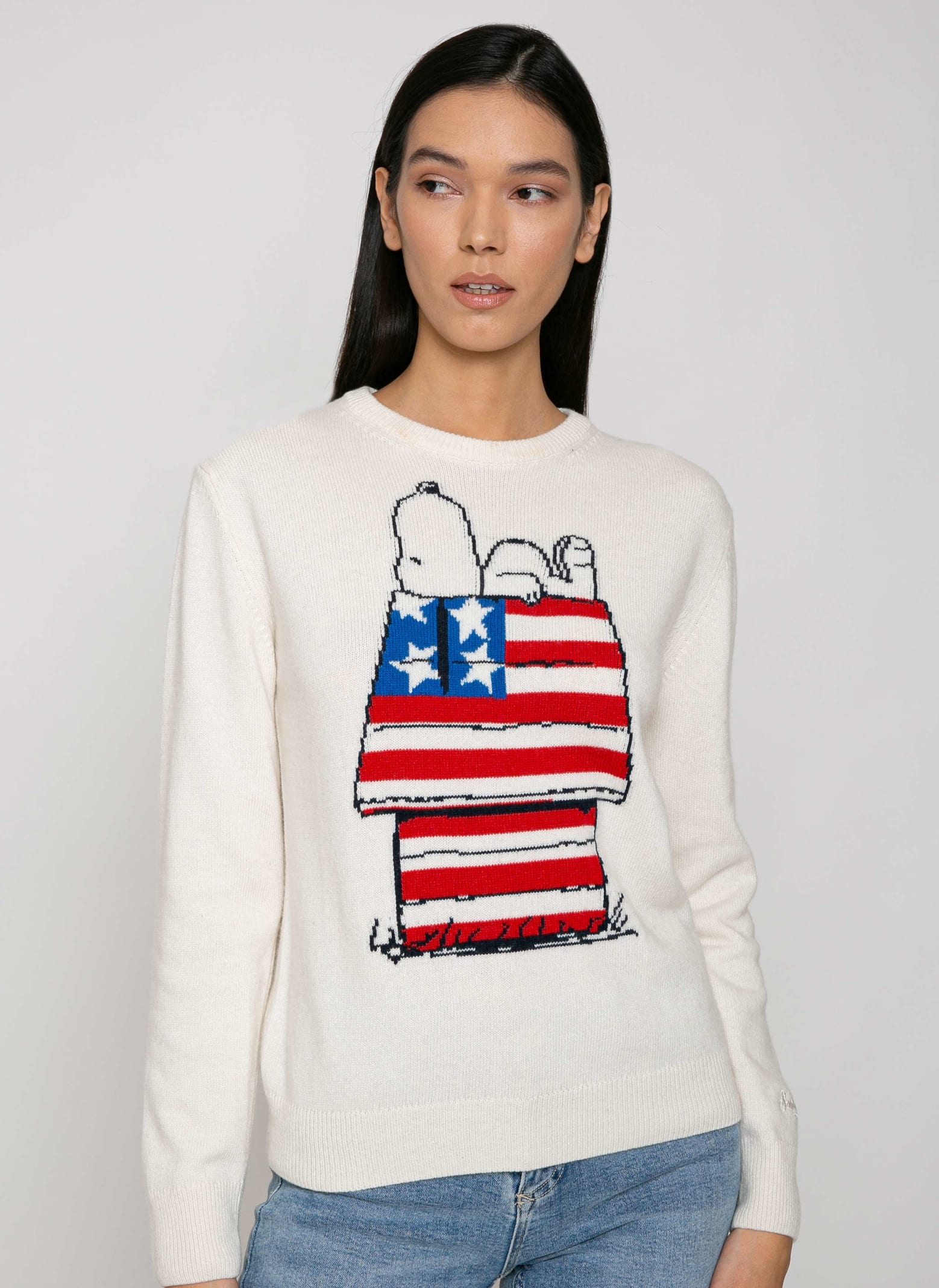 MC2 Saint Barth Woman Sweater With Snoopy Print Peanuts® Special Edition